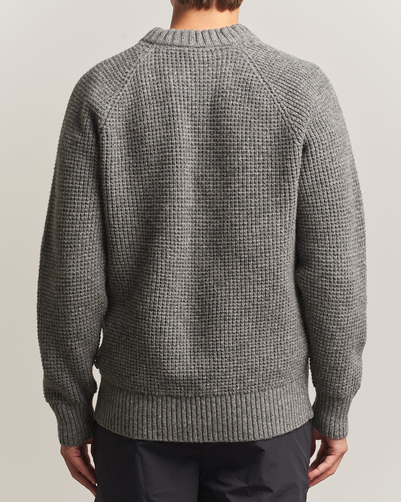 Homme | Pulls Et Tricots | Fjällräven | Övik Wool Waffle Knit Grey Melange