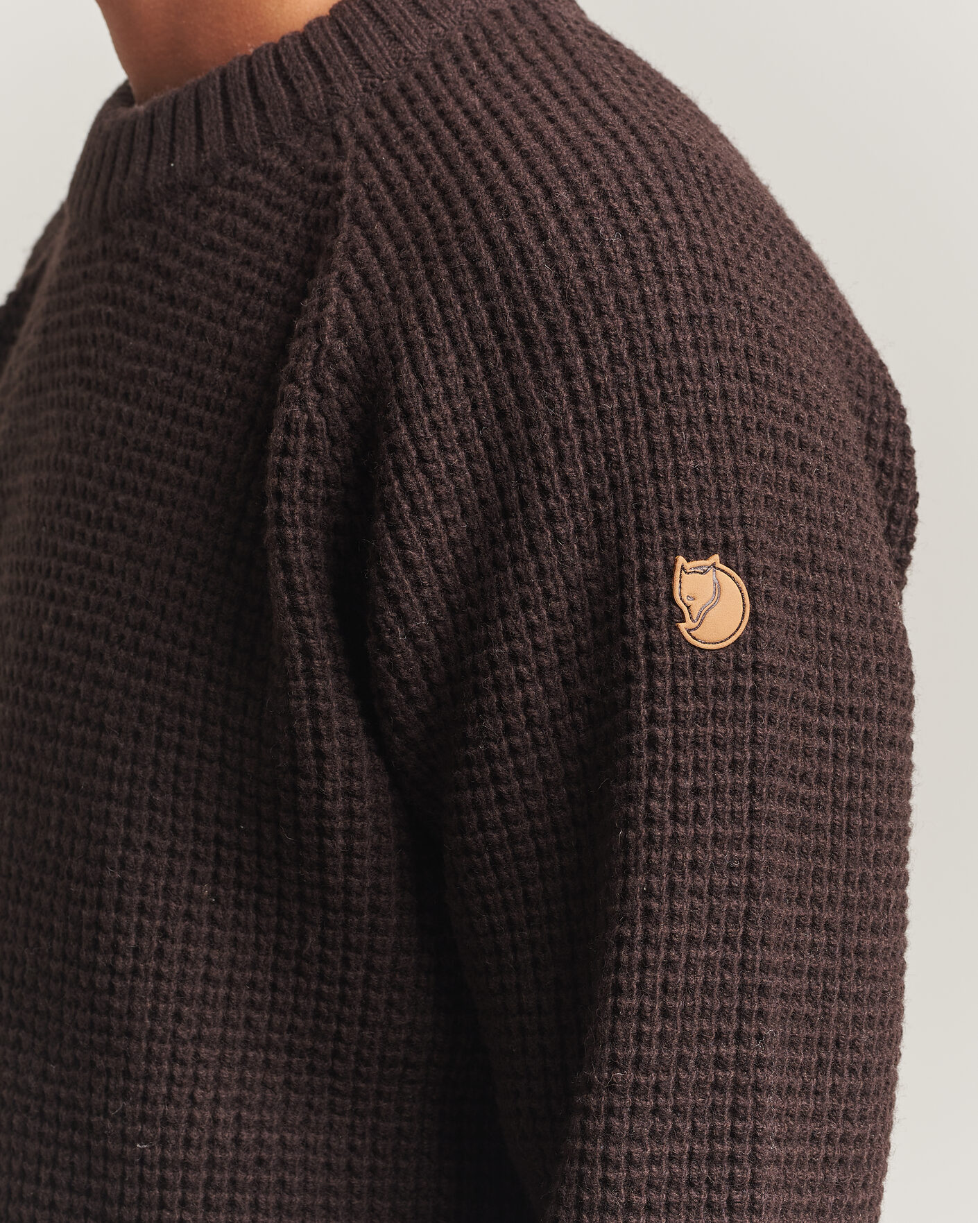 Heren | Truien | Fjällräven | Övik Wool Waffle Knit Black Oak