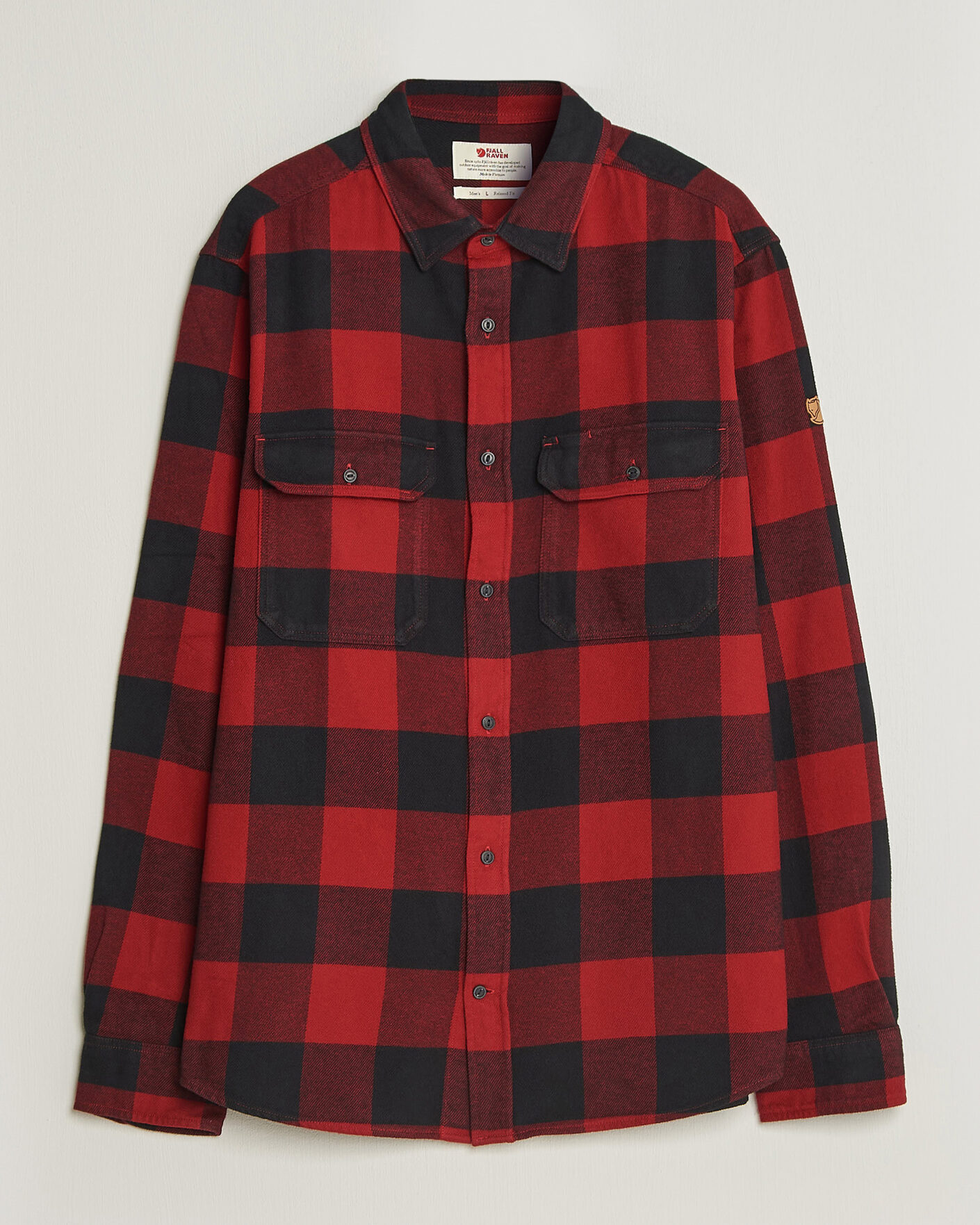 Heren | Overhemden | Fjällräven | Övik Heavy Flannel Shirt Red/Black