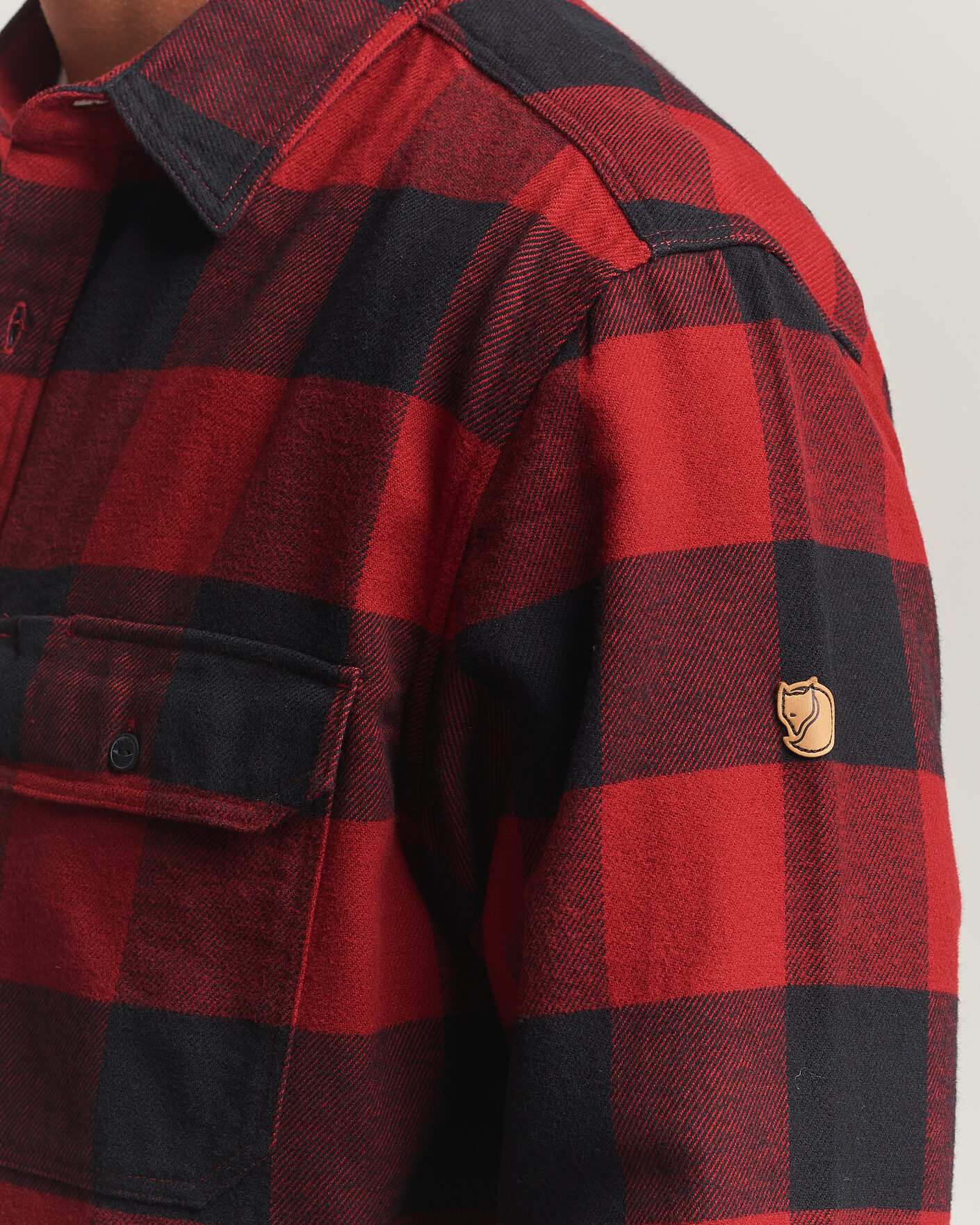 Heren | Overhemden | Fjällräven | Övik Heavy Flannel Shirt Red/Black