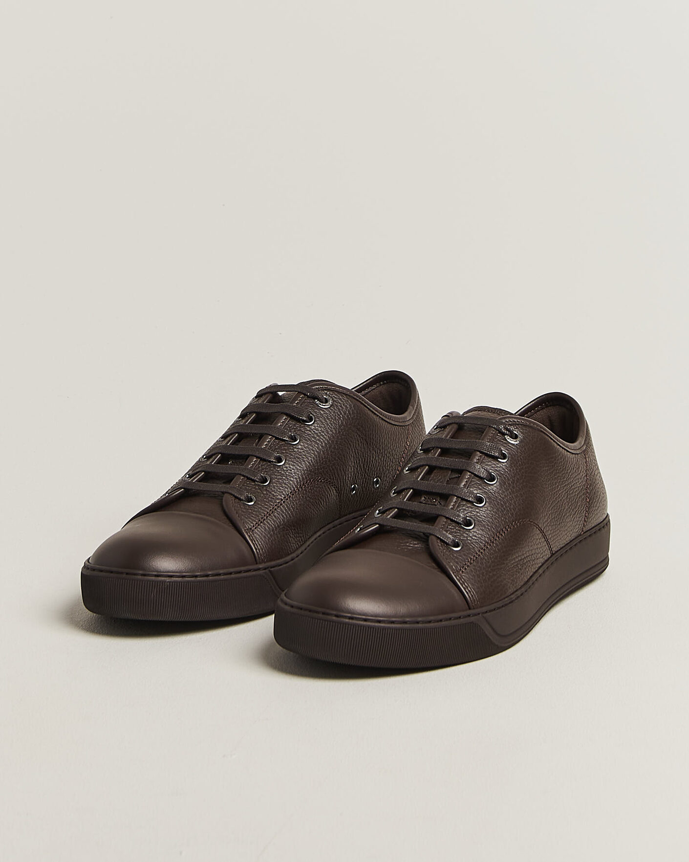 Homme | Baskets | Lanvin | DBB1 Grain Leather Cap Toe Sneaker Brown