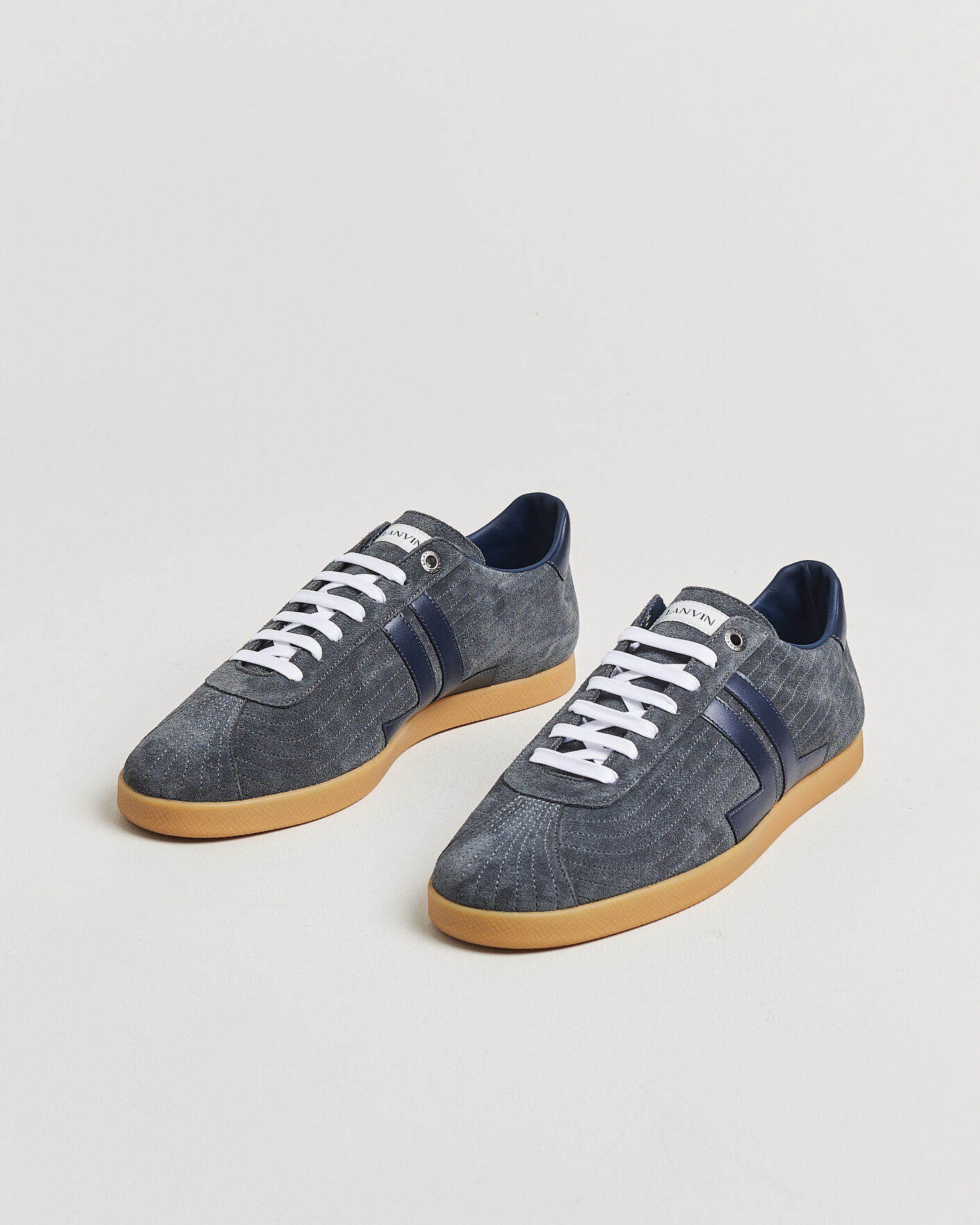 Homme | Baskets | Lanvin | Glen Leather Sneakers Grey/Navy