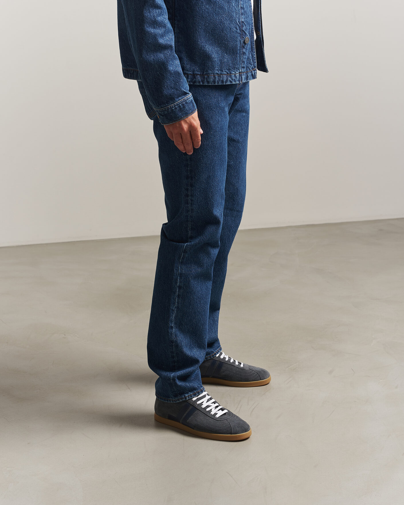 Homme | Baskets | Lanvin | Glen Leather Sneakers Grey/Navy