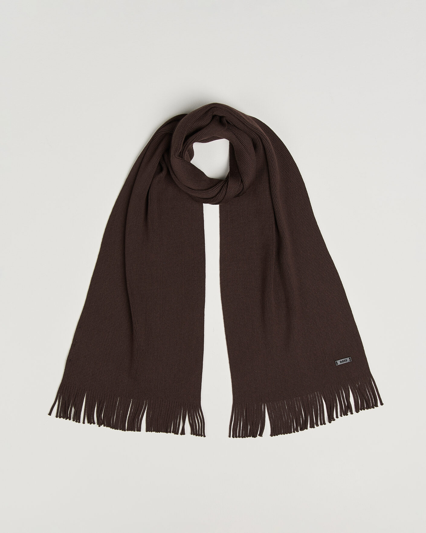 Homme | Écharpes | BOSS BLACK | Albas Wool Scarf Dark Brown