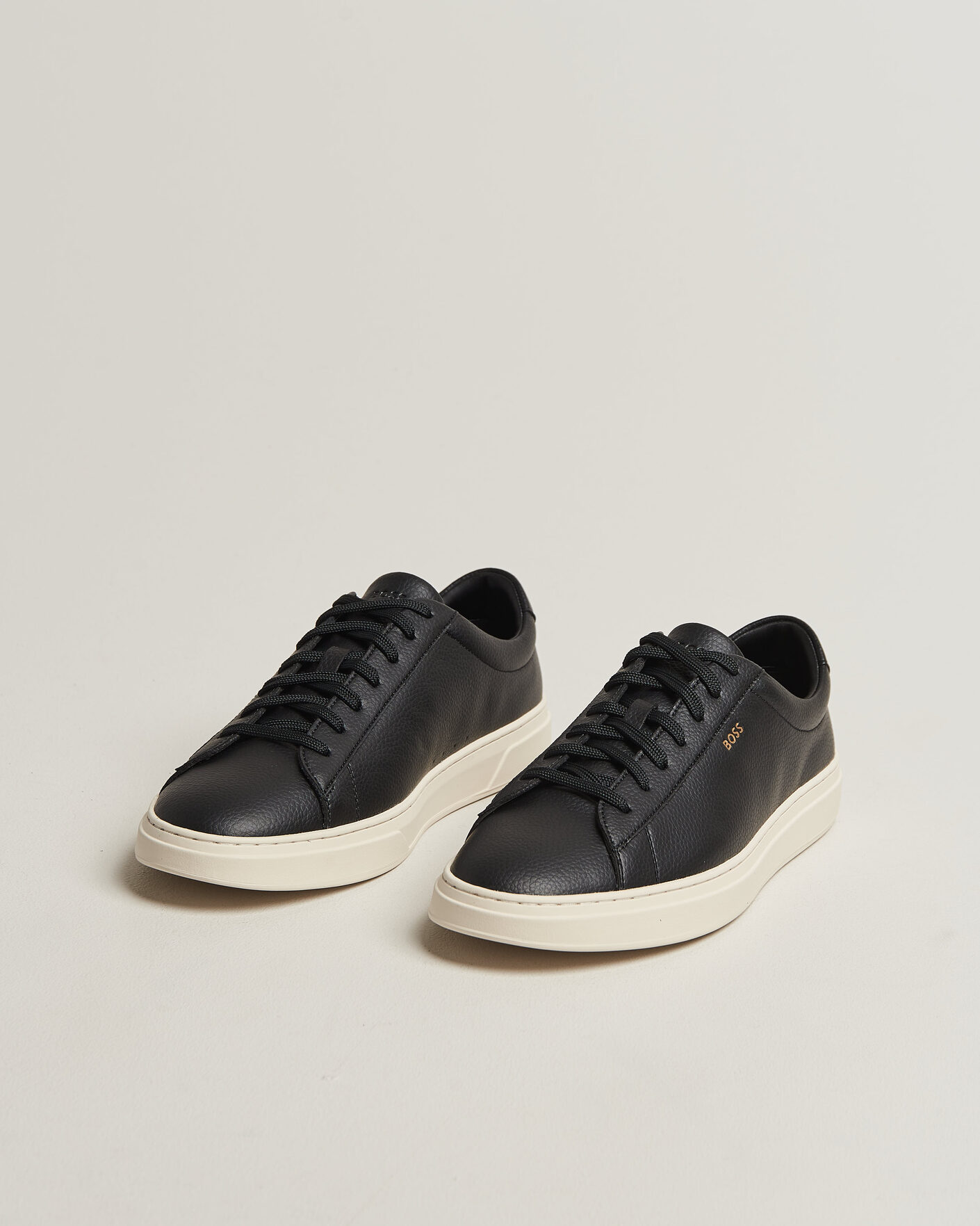 Heren | Sneakers | BOSS BLACK | Kieran Grained Leather Sneaker Black