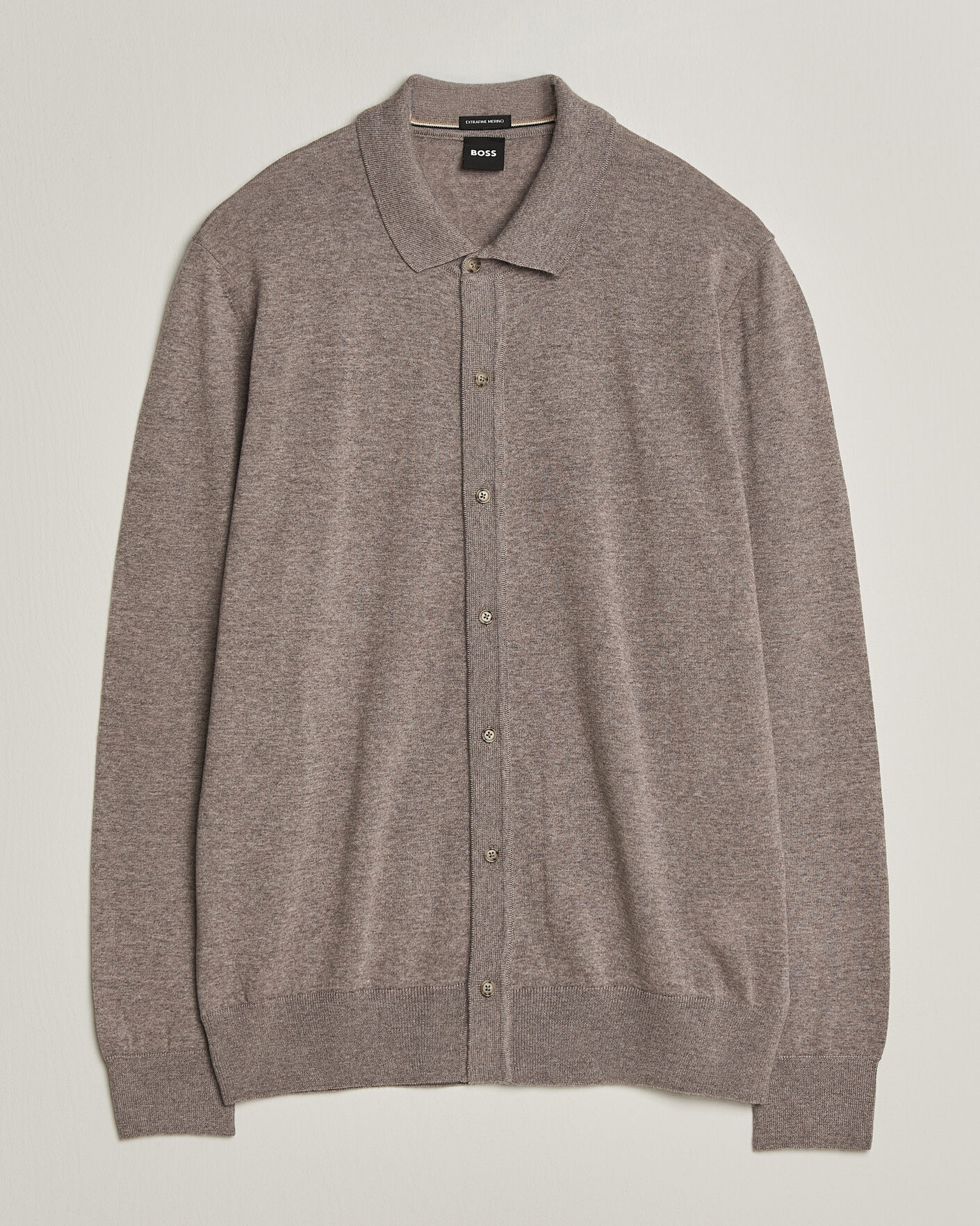 Homme | Pulls Et Tricots | BOSS BLACK | Helbert Merino Knitted Cardigan Open Brown