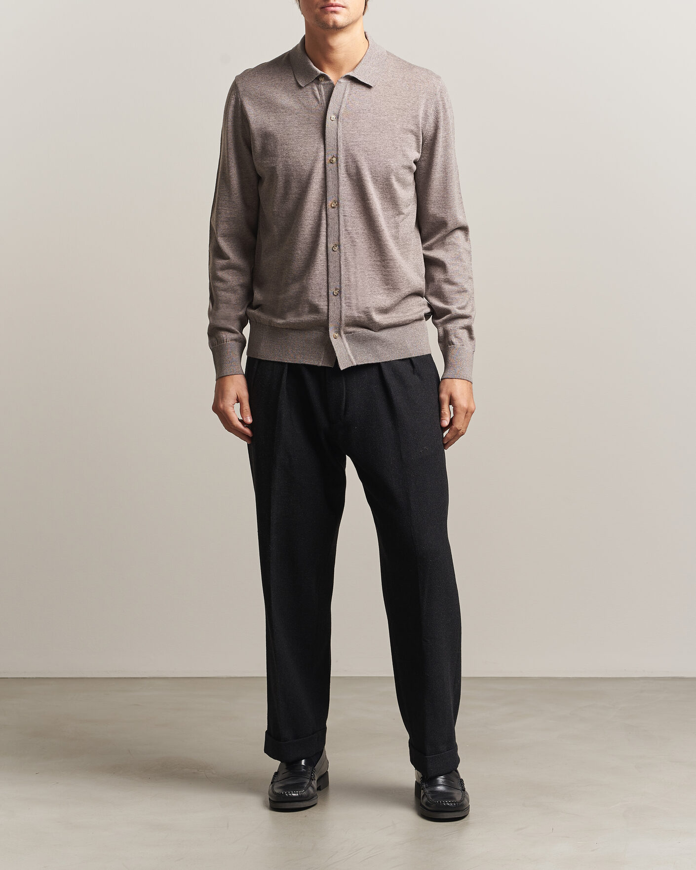 Homme | Pulls Et Tricots | BOSS BLACK | Helbert Merino Knitted Cardigan Open Brown