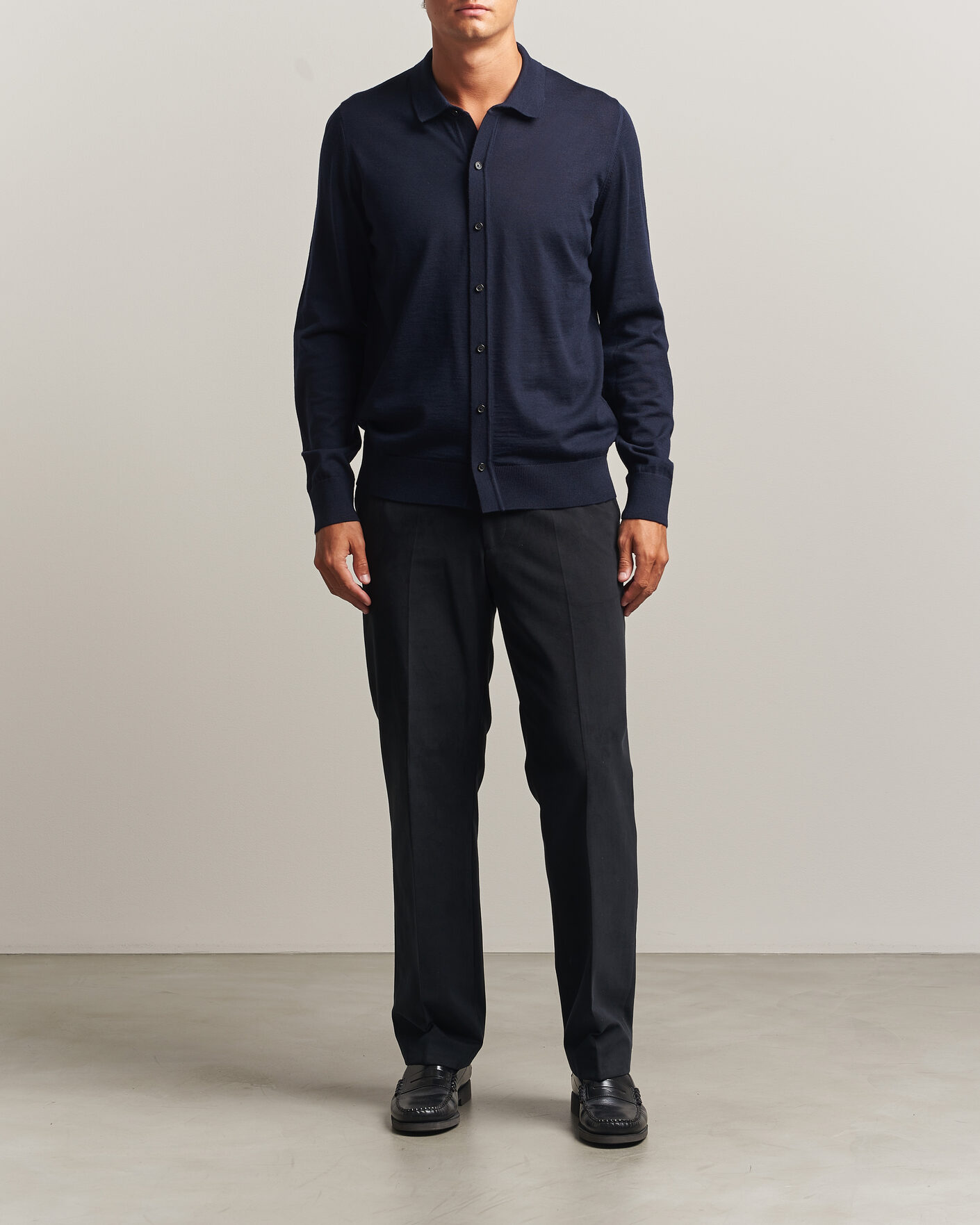 Heren | Truien | BOSS BLACK | Helbert Merino Knitted Cardigan Dark Blue