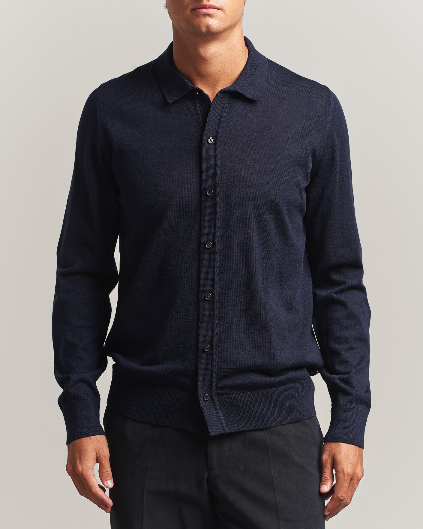 Heren | Truien | BOSS BLACK | Helbert Merino Knitted Cardigan Dark Blue