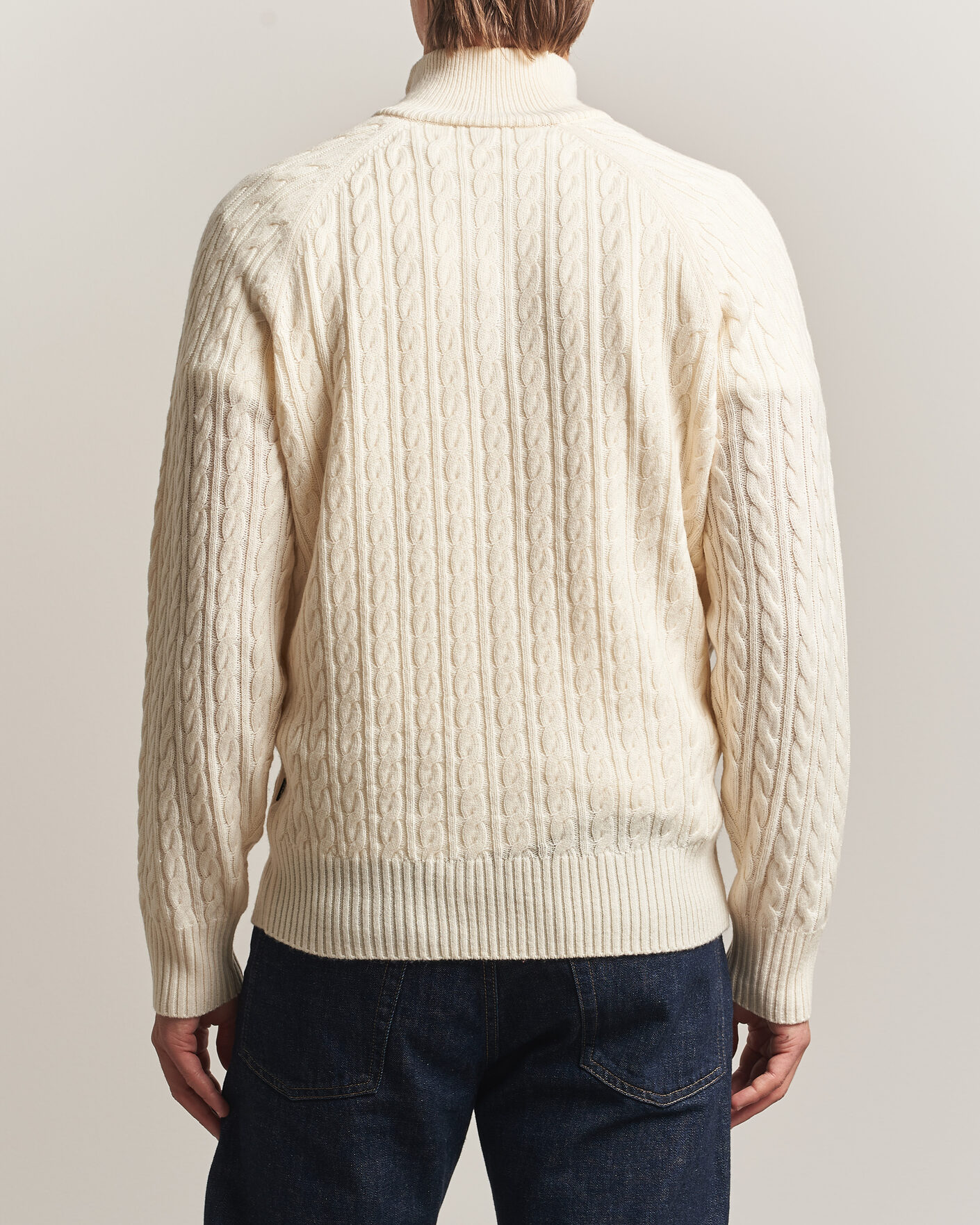 Heren | Truien | BOSS BLACK | Furore Wool/Cashmere Cable Half Zip Open White
