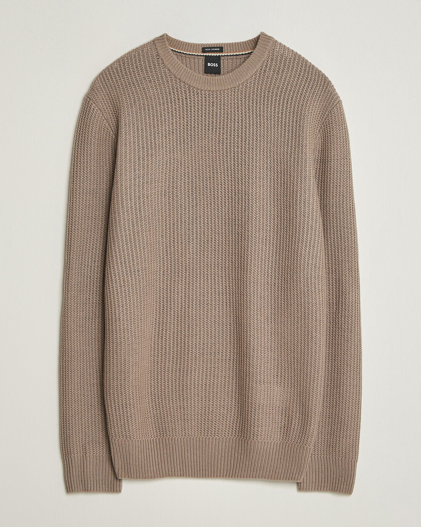 Homme | Pulls Et Tricots | BOSS BLACK | Fiocchetto Wool/Cashmere Crew Neck Open Brown