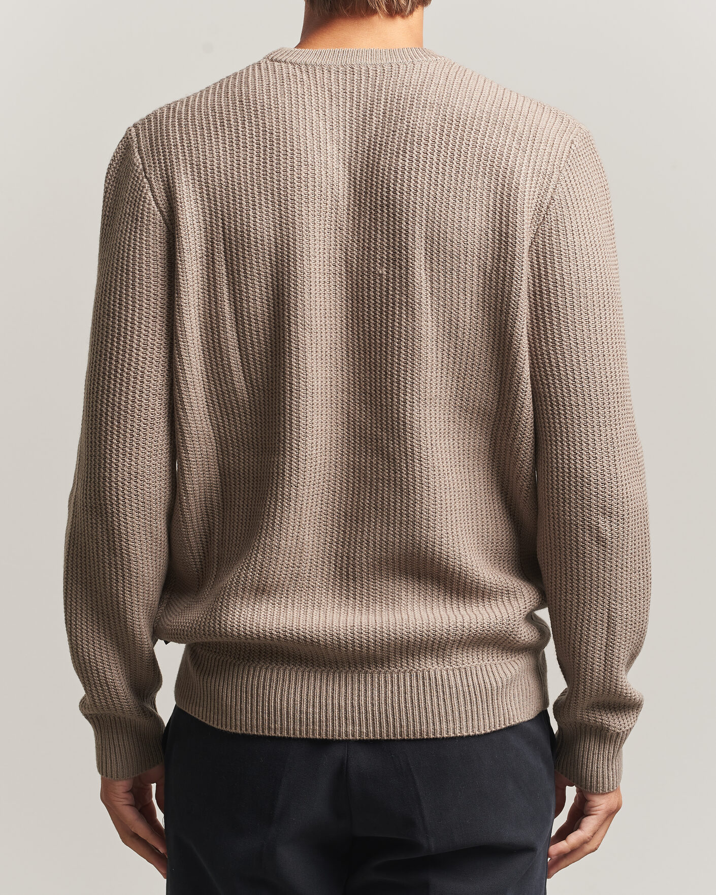 Homme | Pulls Et Tricots | BOSS BLACK | Fiocchetto Wool/Cashmere Crew Neck Open Brown