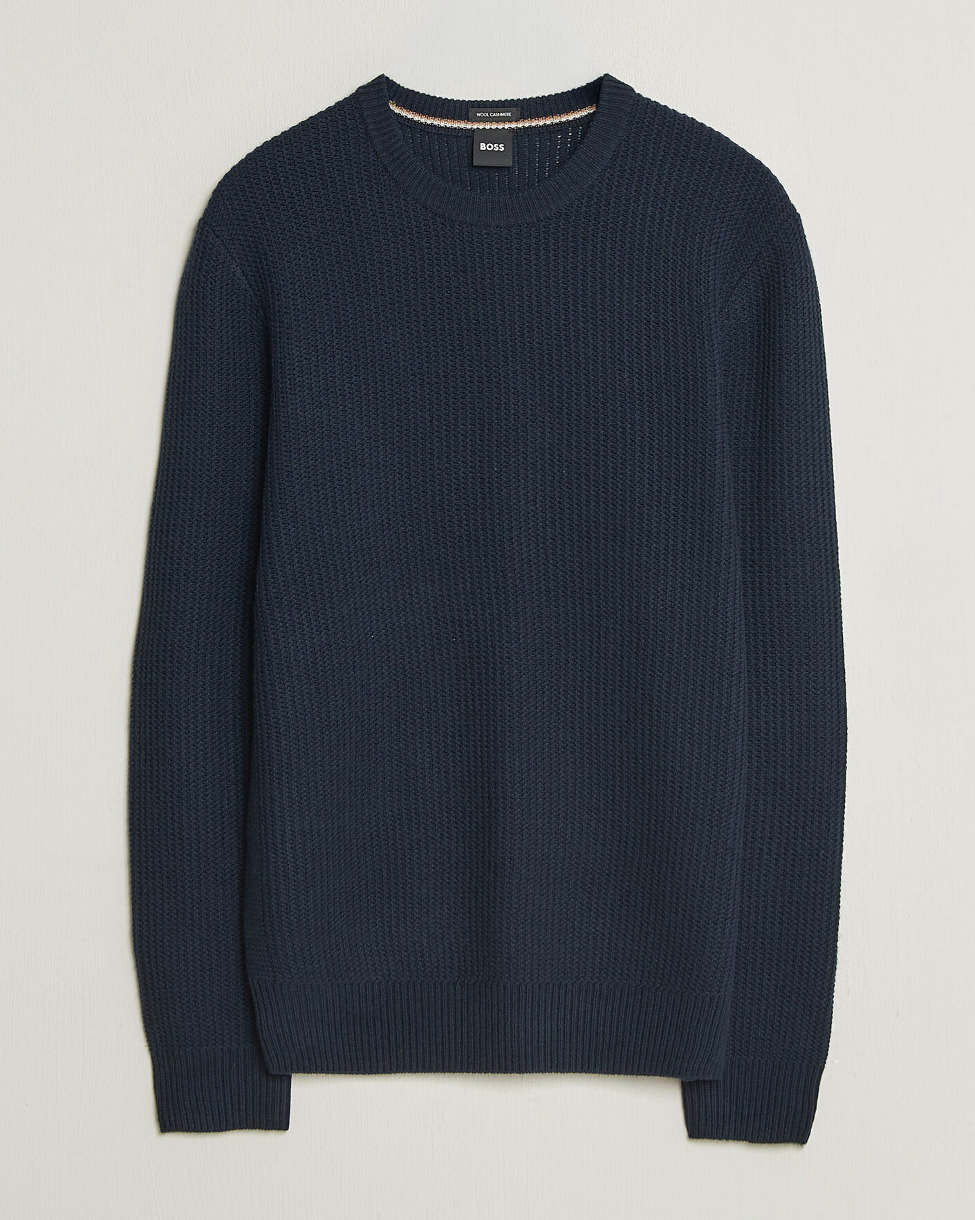 Heren | Truien | BOSS BLACK | Fiocchetto Wool/Cashmere Crew Neck Dark Blue