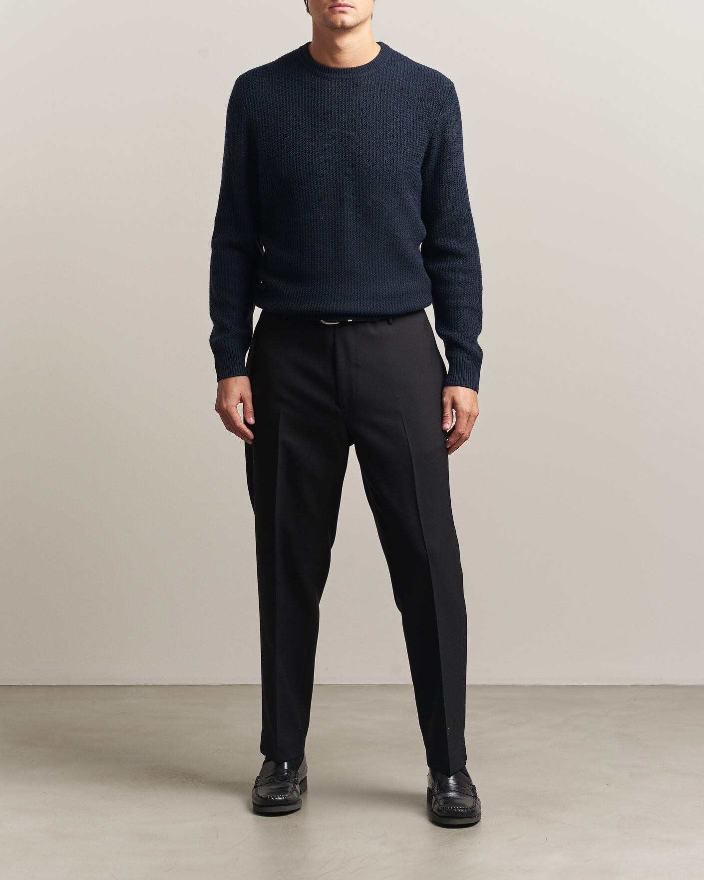 Heren | Truien | BOSS BLACK | Fiocchetto Wool/Cashmere Crew Neck Dark Blue
