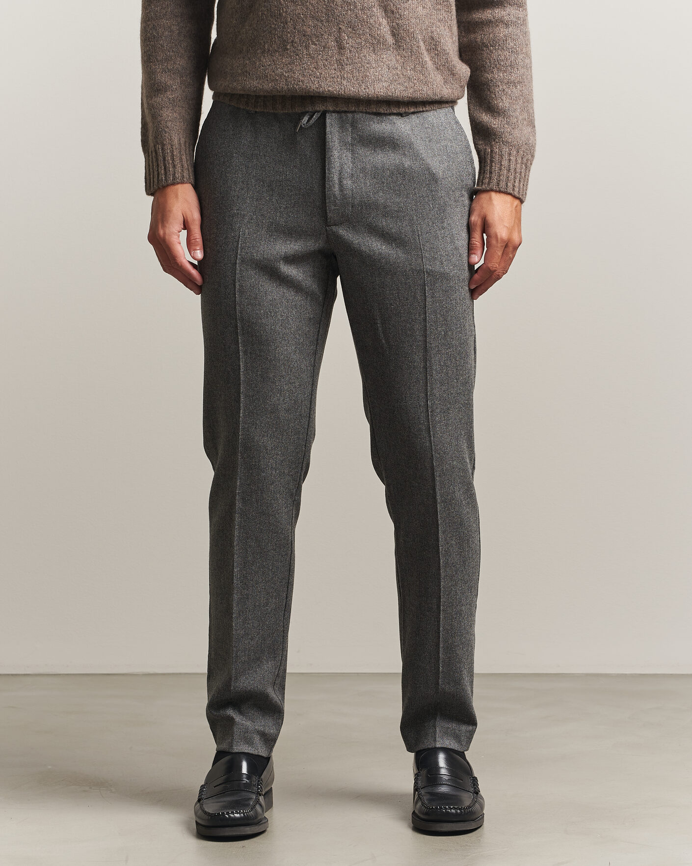Homme | Pantalons | BOSS BLACK | Kane Brushed Drawstring Trousers Medium Grey
