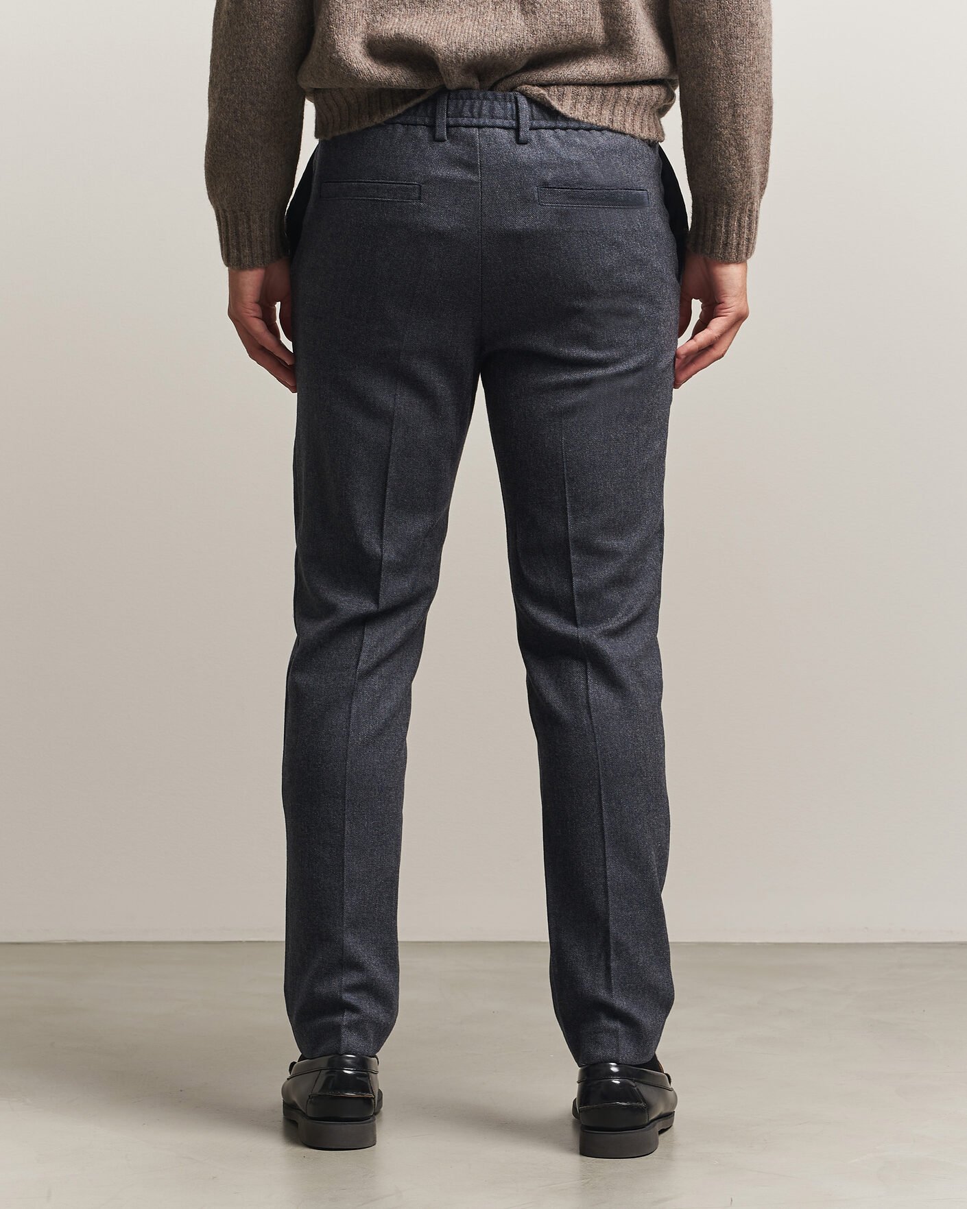 Heren | Broeken | BOSS BLACK | Kane Brushed Drawstring Trousers Dark Blue