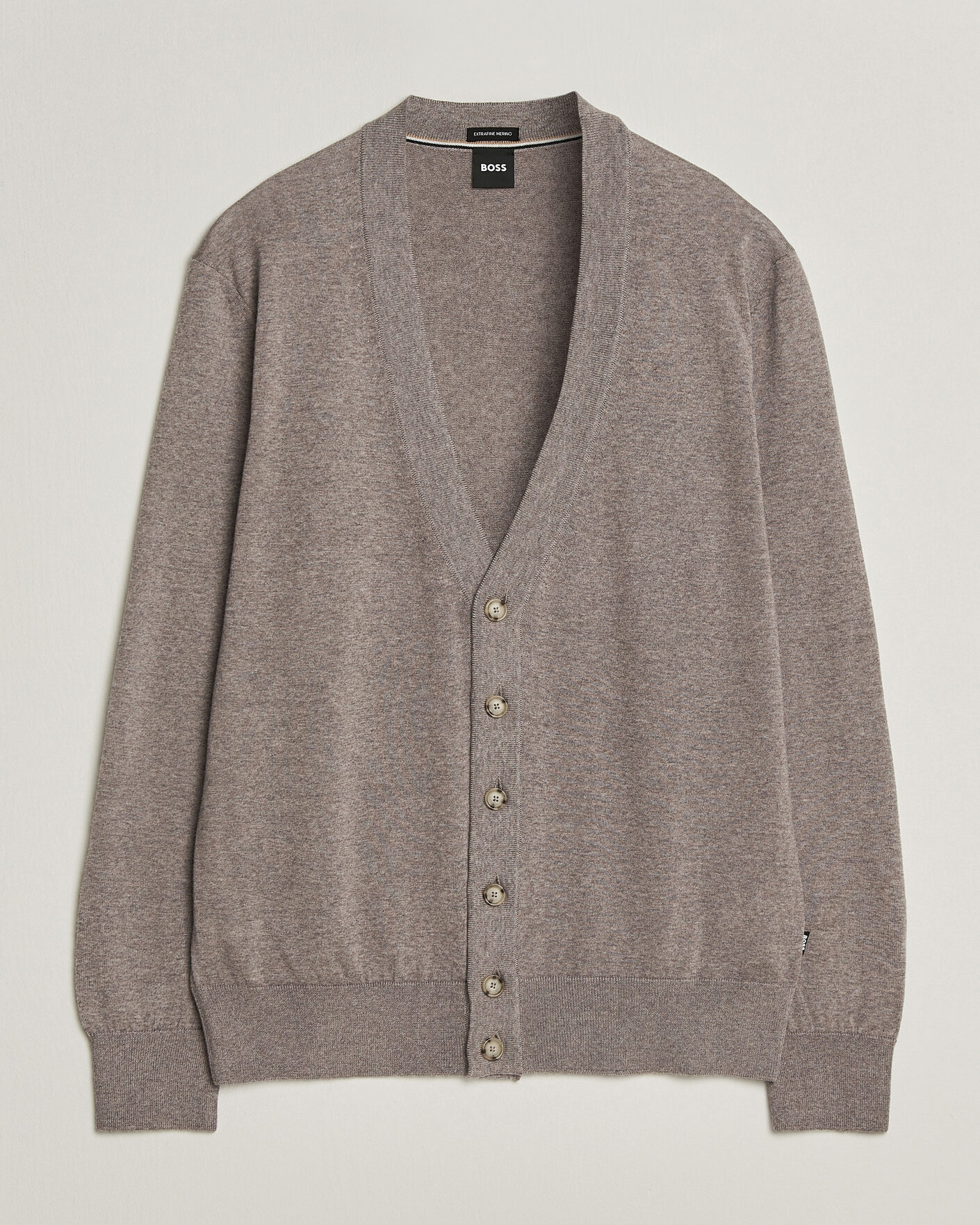 Homme | Pulls Et Tricots | BOSS BLACK | Mardon Wool Cardigan Open Brown