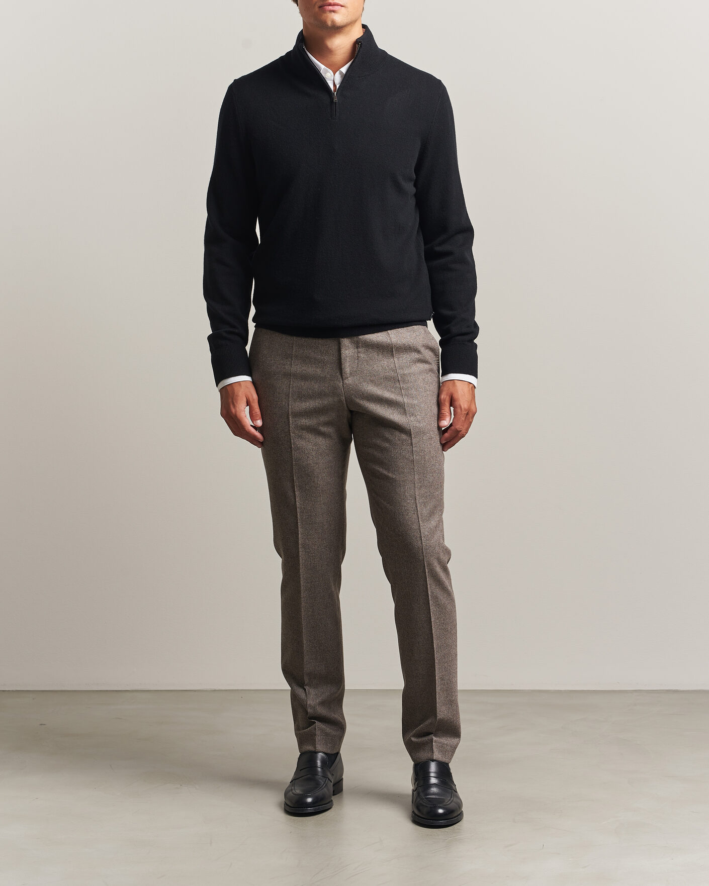 Homme | Pulls Et Tricots | BOSS BLACK | Hemarlo Wool/Cashmere Half Zip Black