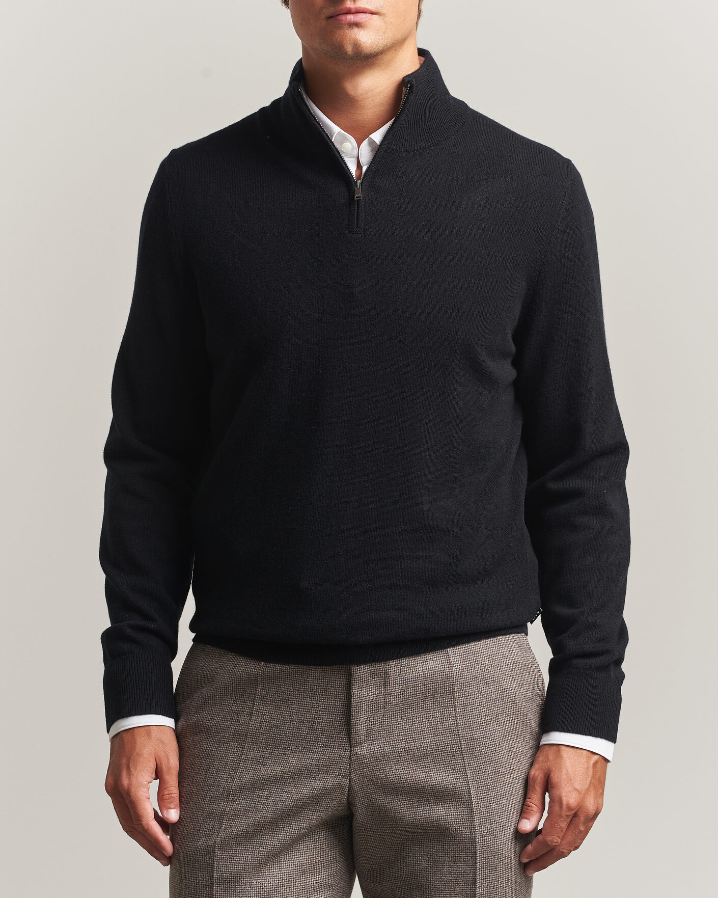 Homme | Pulls Et Tricots | BOSS BLACK | Hemarlo Wool/Cashmere Half Zip Black