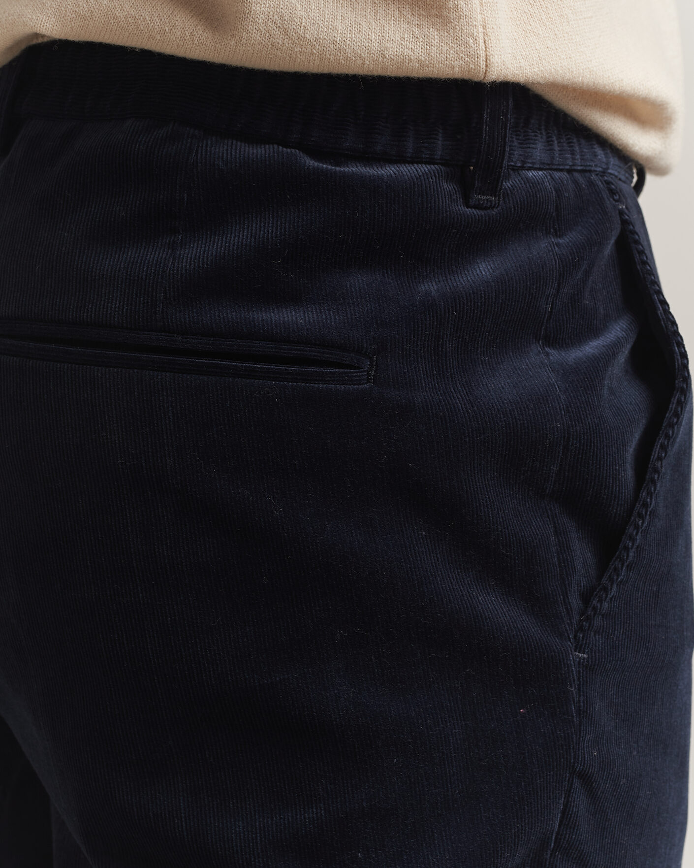 Homme | Pantalons | BOSS BLACK | Perin Corduroy Drawstring Trousers Dark Blue