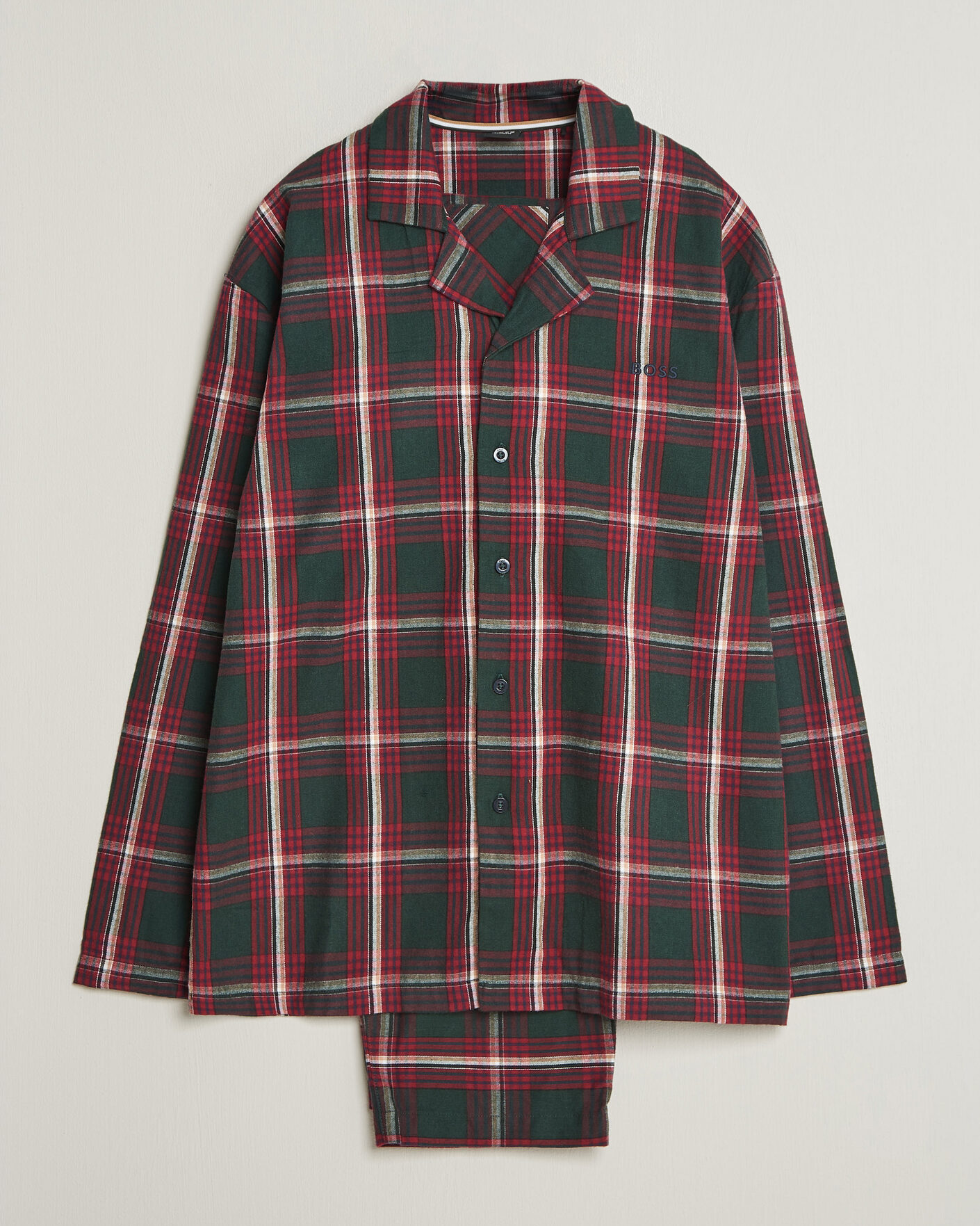 Homme | Peignoirs Et Pyjamas | BOSS BLACK | Checked Flannel Pyjama Set Open Red