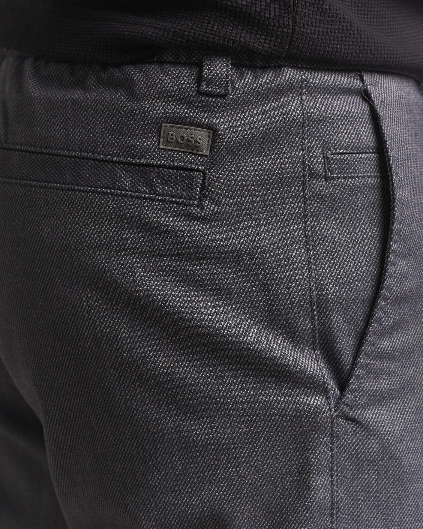 Heren | Broeken | BOSS ORANGE | Tapered Fit Drawstring Chino Dark Grey