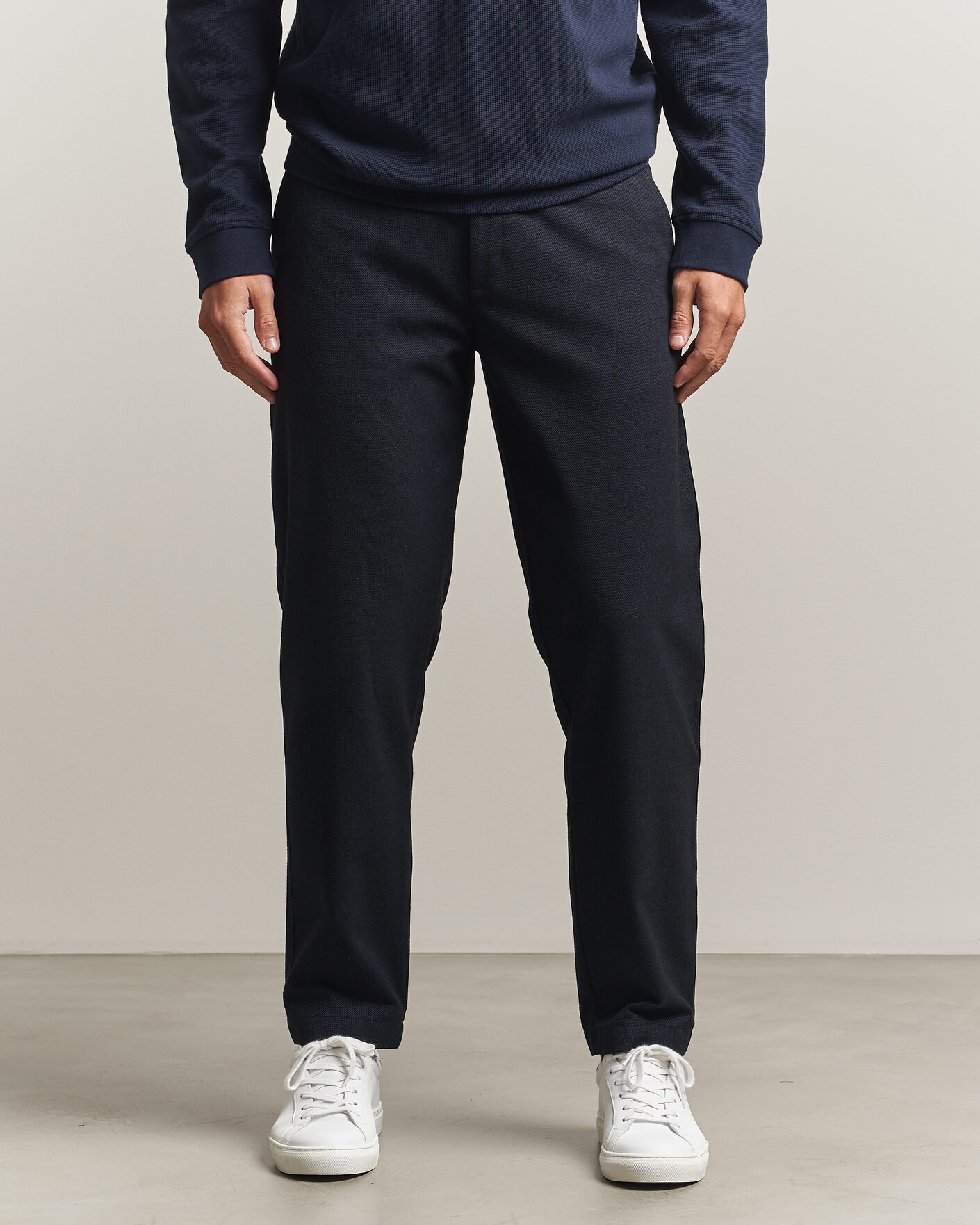 Heren | Broeken | BOSS ORANGE | Tapered Fit Drawstring Chino Dark Blue