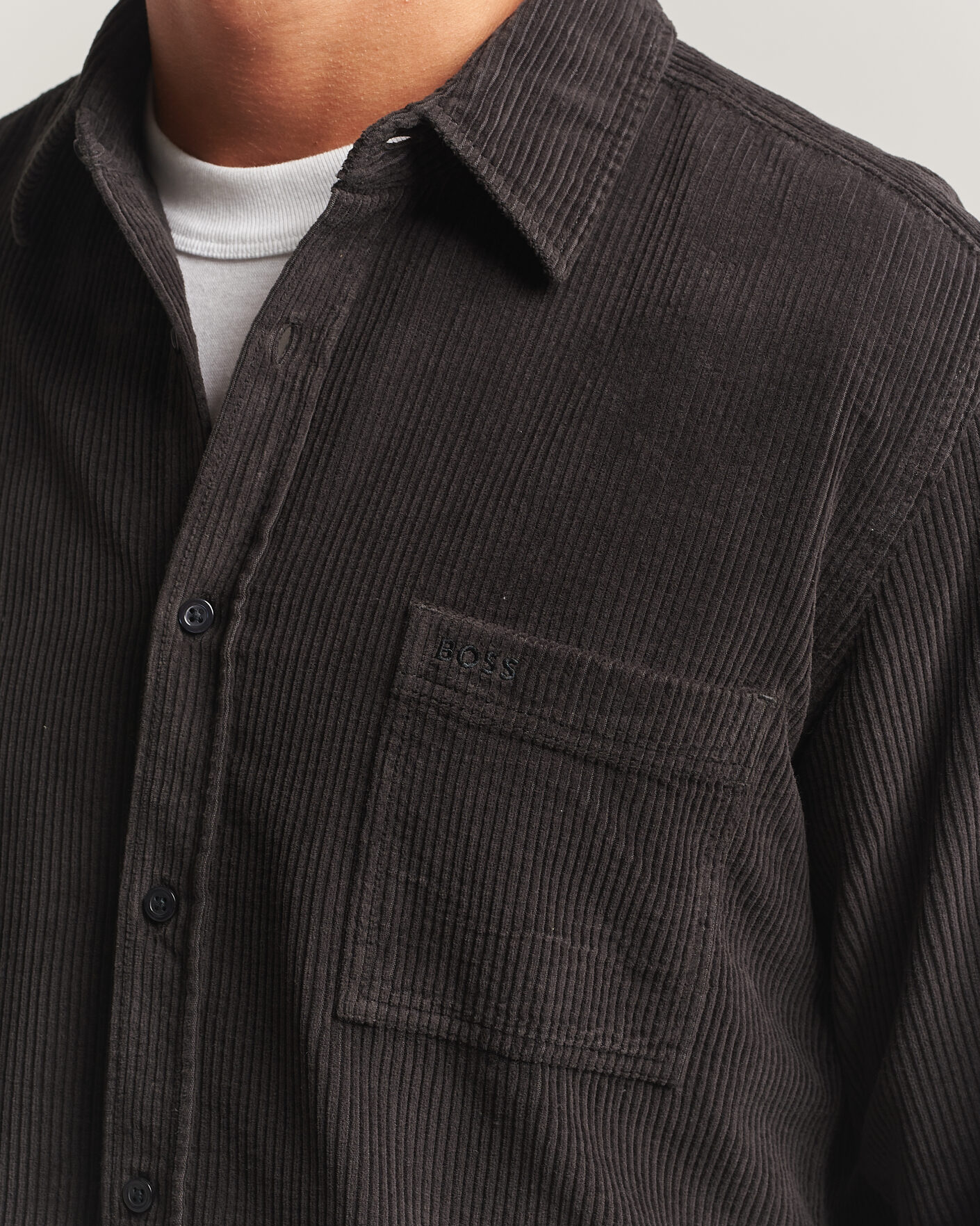 Heren | Overhemden | BOSS ORANGE | Relegant Corduroy Shirt Black