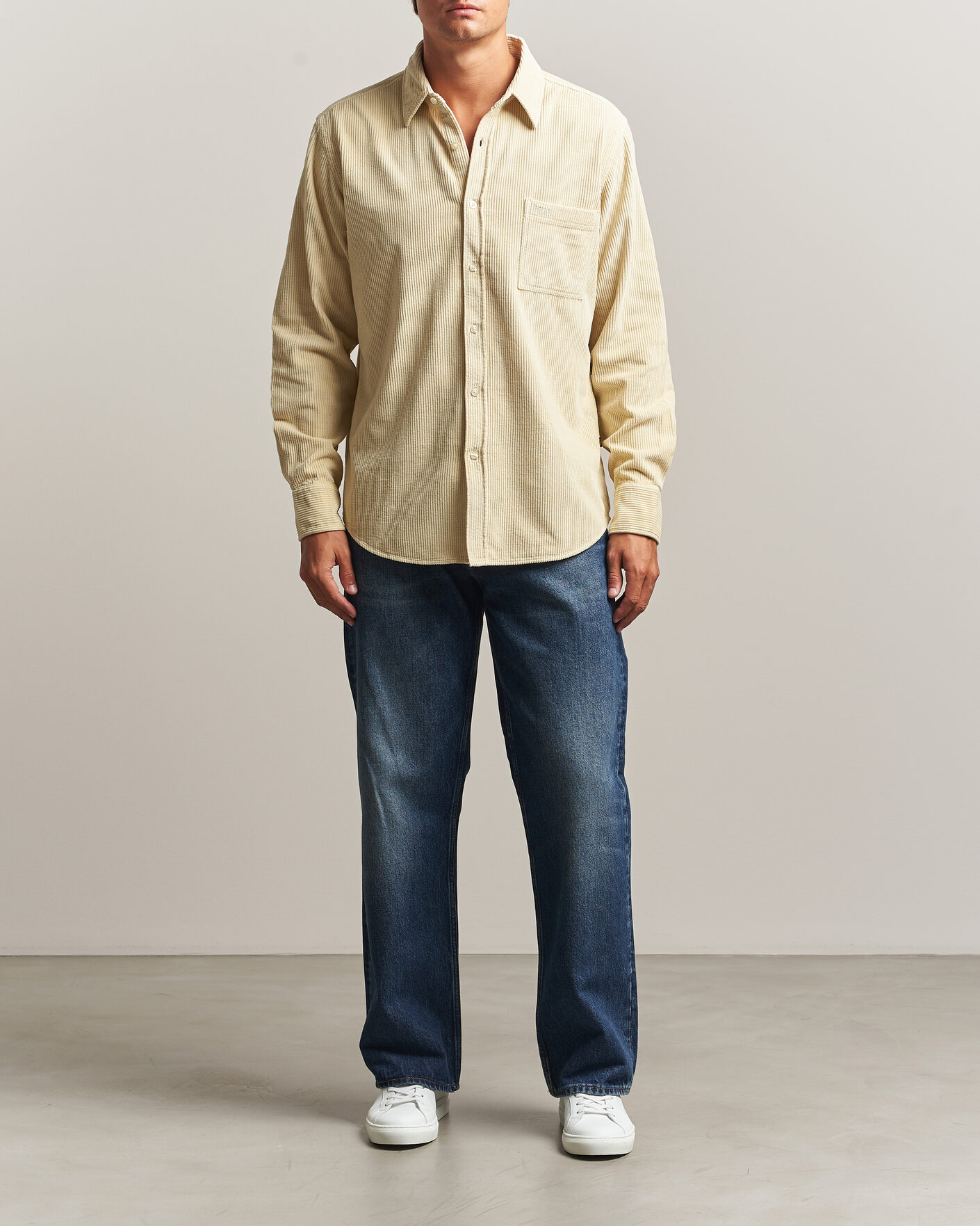 Heren | Overhemden | BOSS ORANGE | Relegant Corduroy Shirt Light Beige