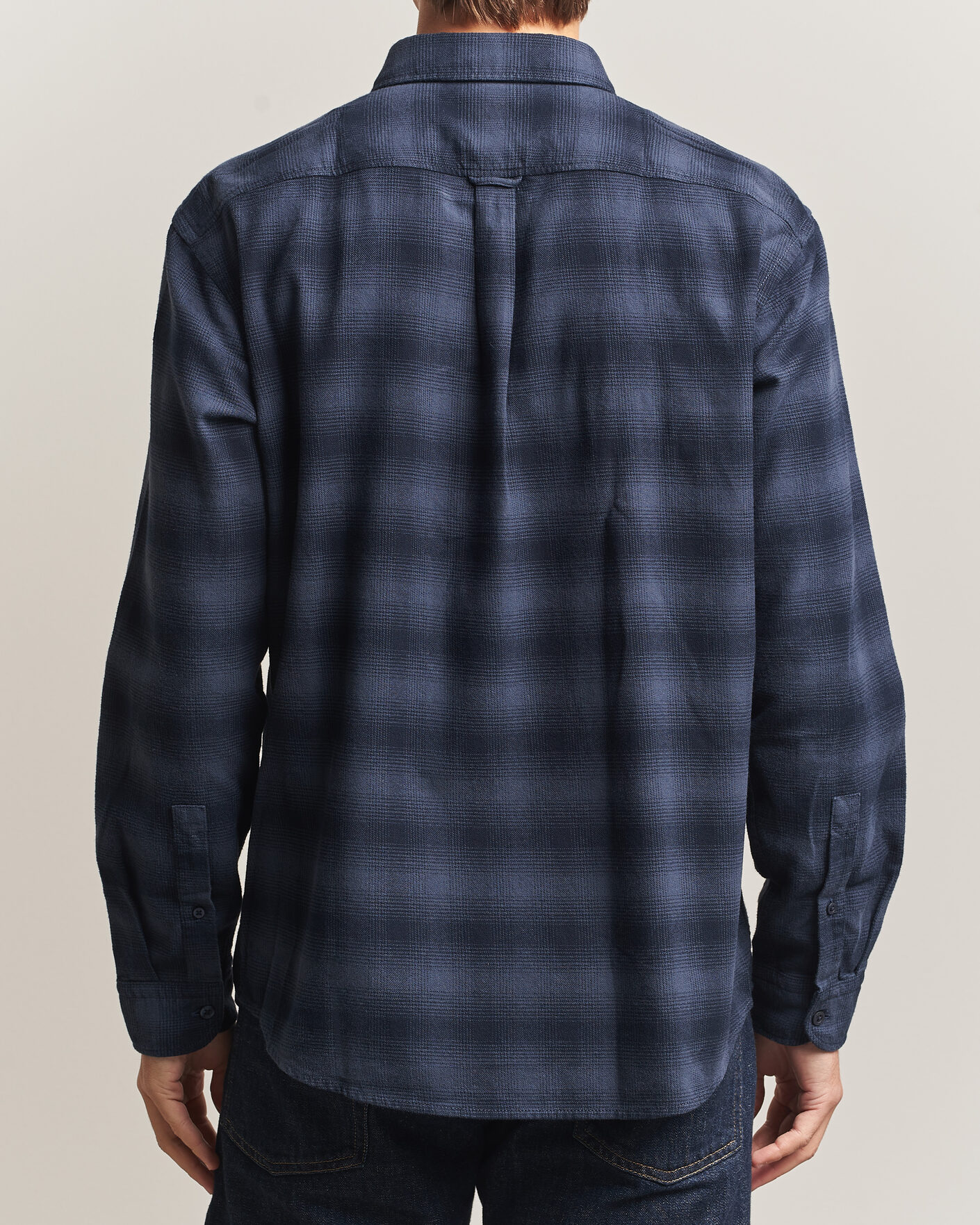 Homme | Chemises | BOSS ORANGE | Rickert Brushed Cotton Checked Shirt Dark Blue