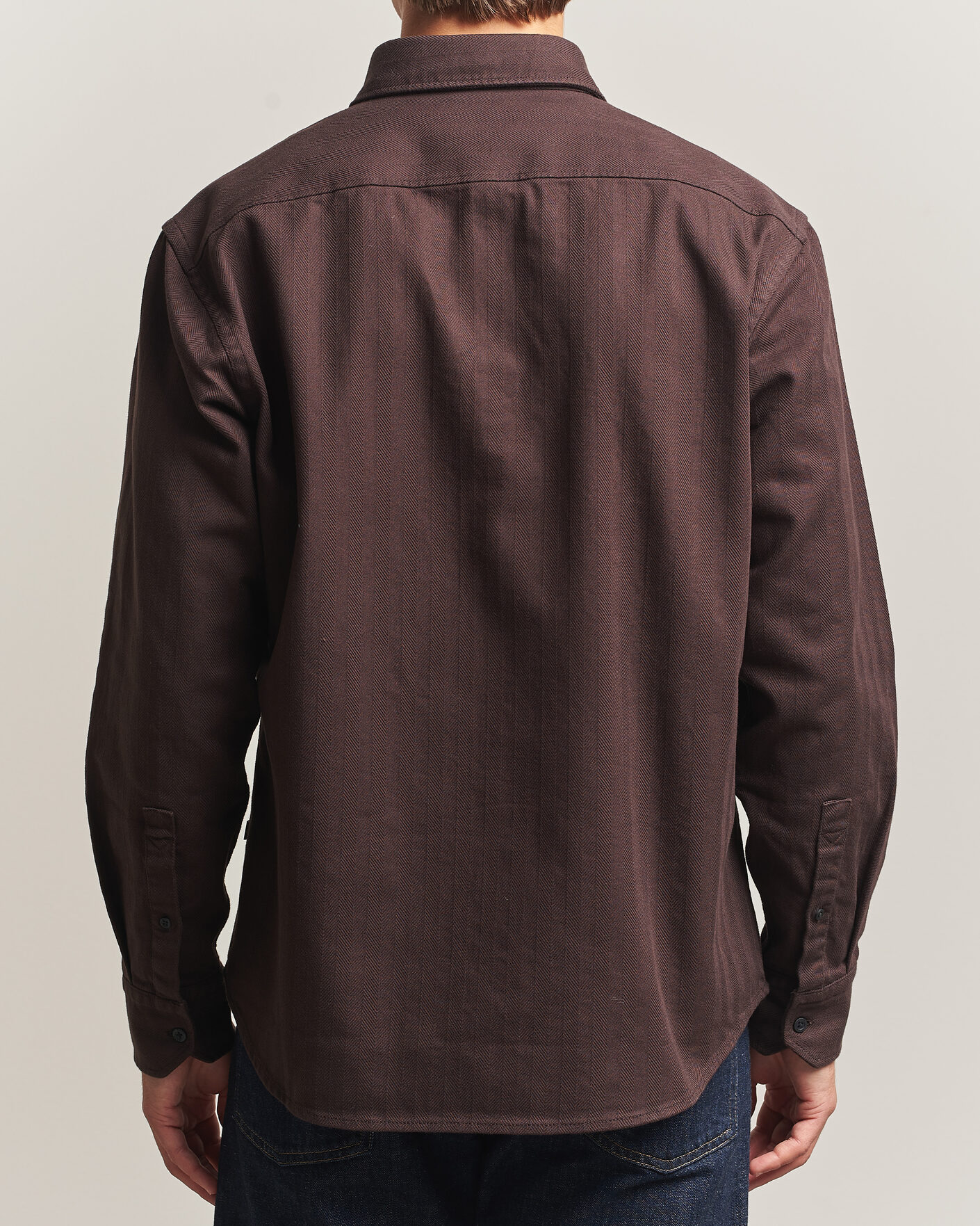 Homme | Chemises | BOSS ORANGE | Ricopuls Brushed Herringbone Shirt Dark Brown