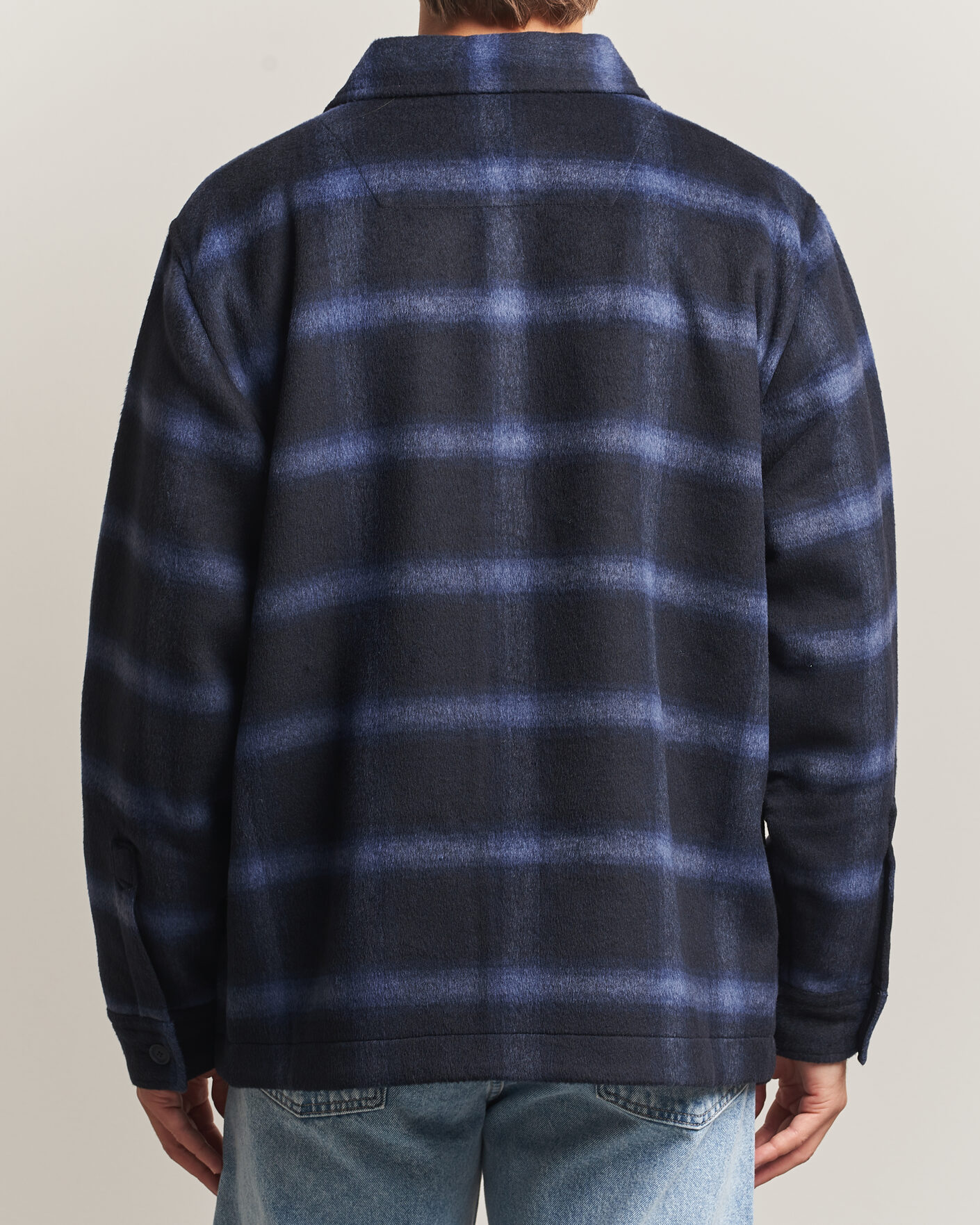 Heren | Jassen | BOSS ORANGE | Losky Flannel Checked Overshirt Dark Blue