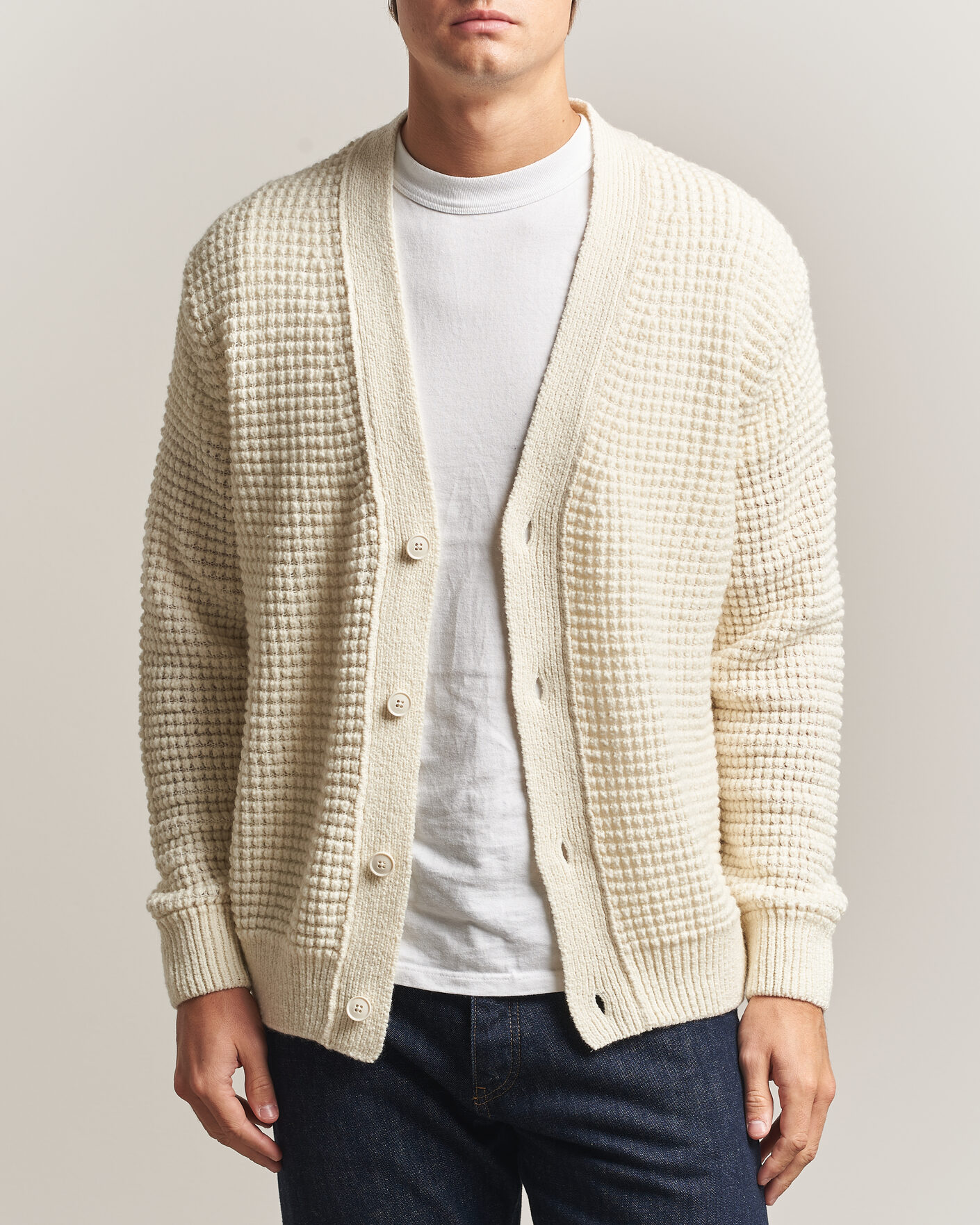 Homme | Pulls Et Tricots | BOSS ORANGE | Korsico Wool Knitted Cardigan Open White