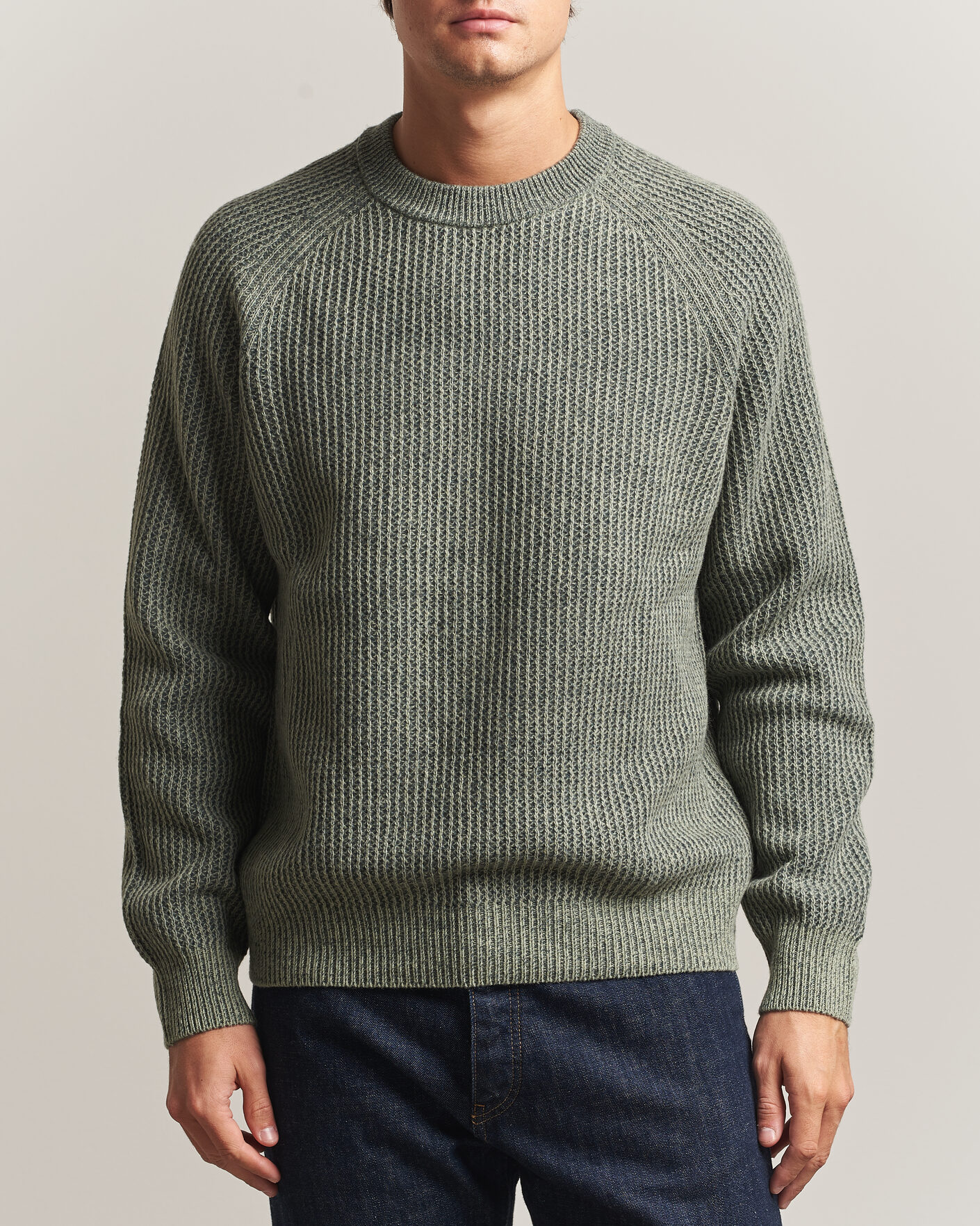 Heren | Truien | BOSS ORANGE | Kepler Wool Knitted Sweater Open Green
