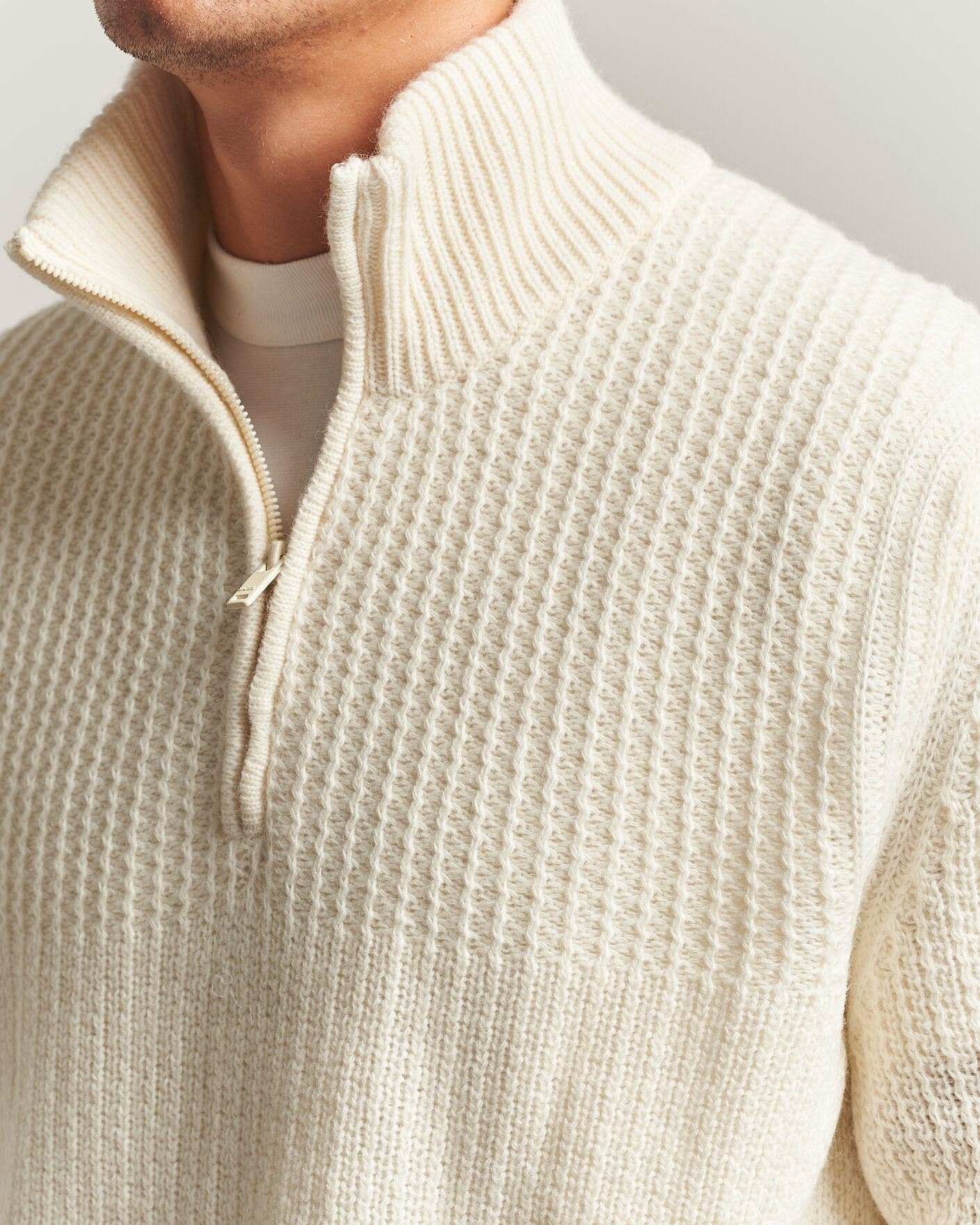 Homme | Pulls Et Tricots | BOSS ORANGE | Kenter Wool Knitted Half Zip Open White
