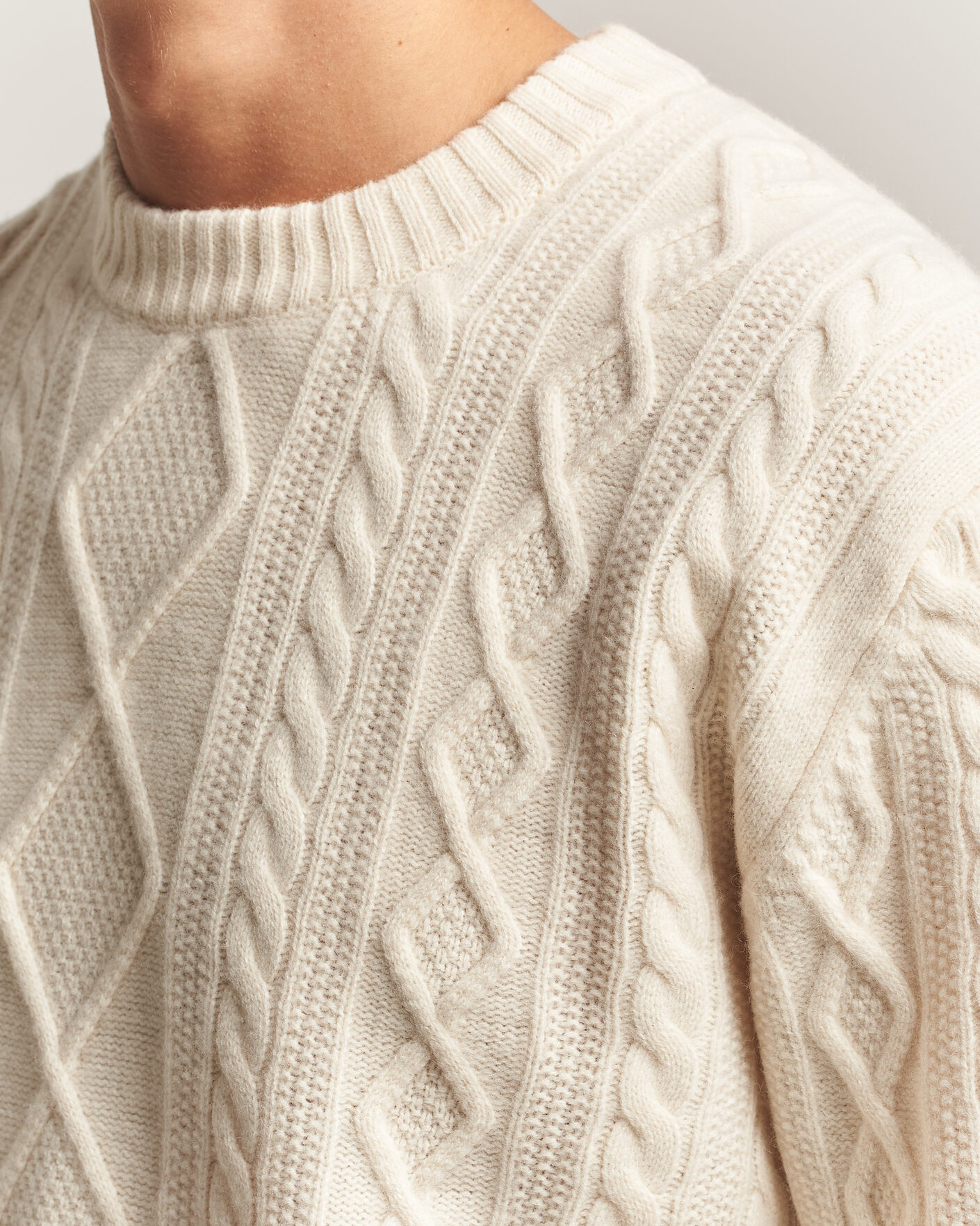 Heren | Truien | BOSS ORANGE | Atreccio Wool Structured Knitted Sweater Open White