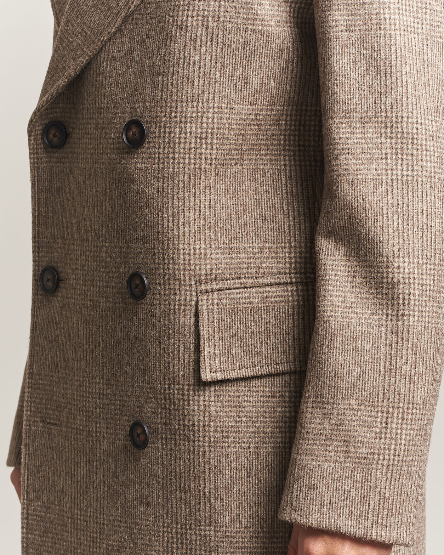 Homme | Manteaux Et Vestes | BOSS BLACK | Jared Wool Double Breasted Coat Open Brown