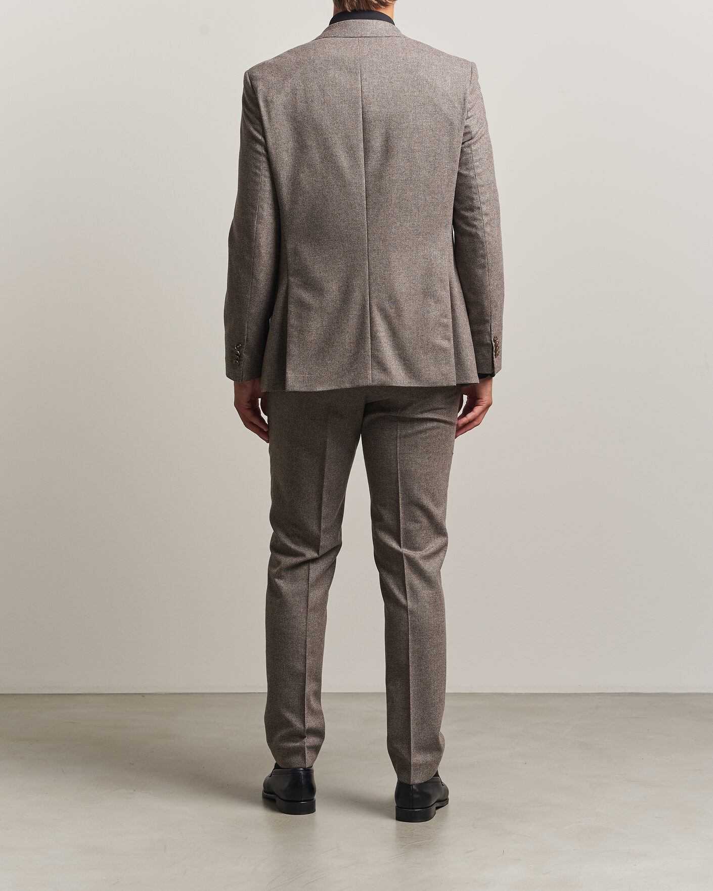 Homme | Costumes | BOSS BLACK | Huge Wool Pepita Suit Dark Brown