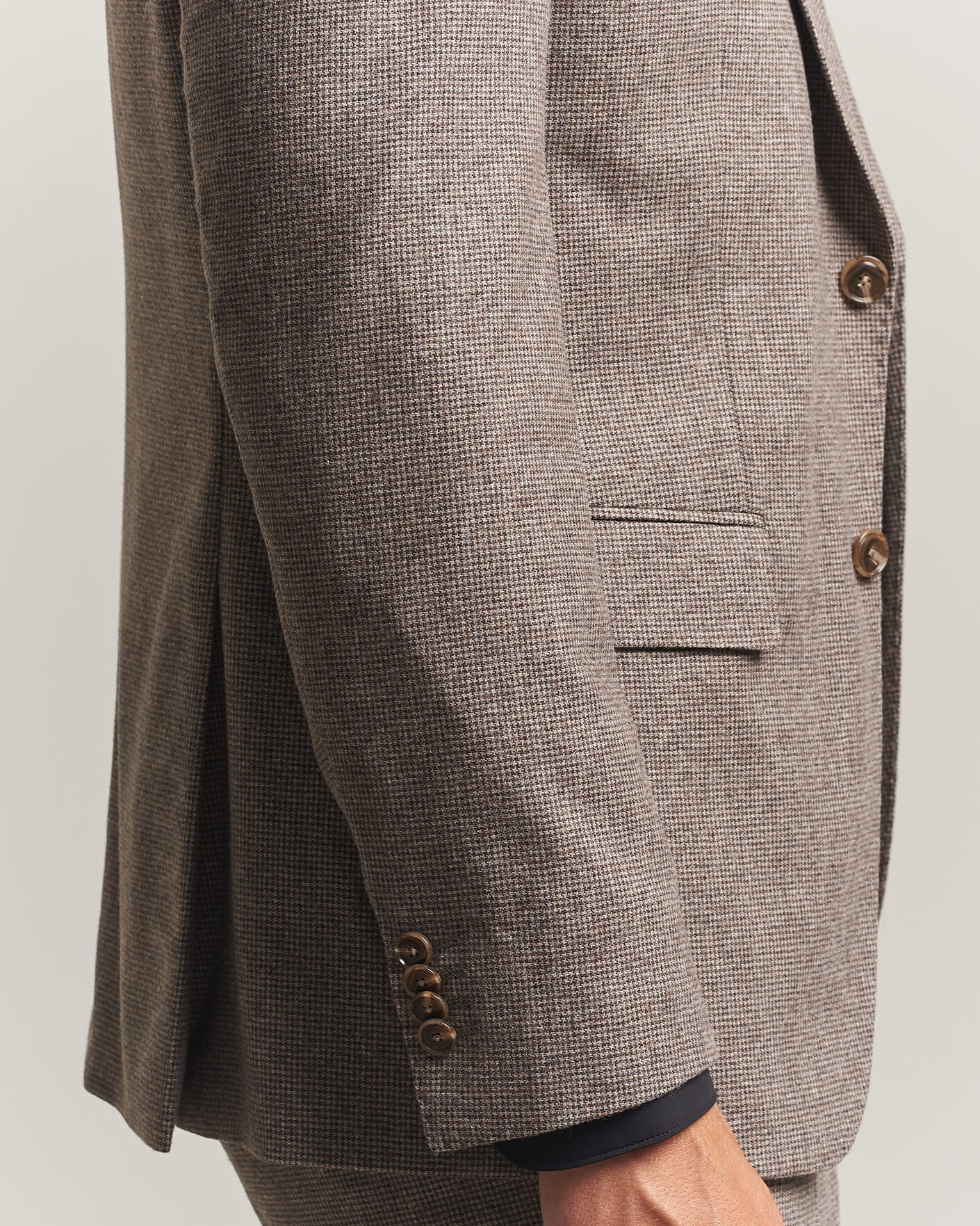 Homme | Costumes | BOSS BLACK | Huge Wool Pepita Suit Dark Brown