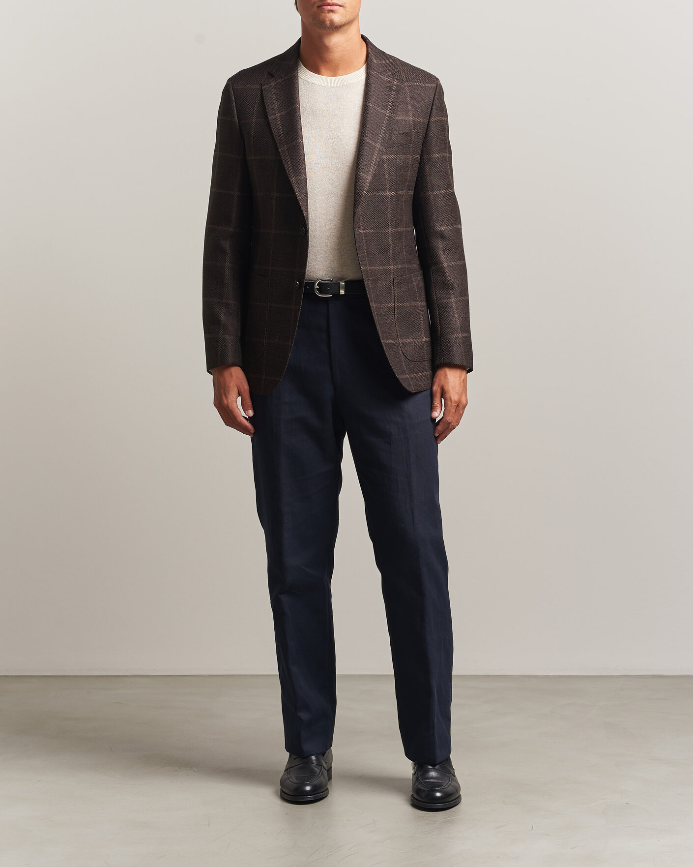 Heren | Blazers | BOSS BLACK | Hutson Checked Wool Blazer Dark Brown