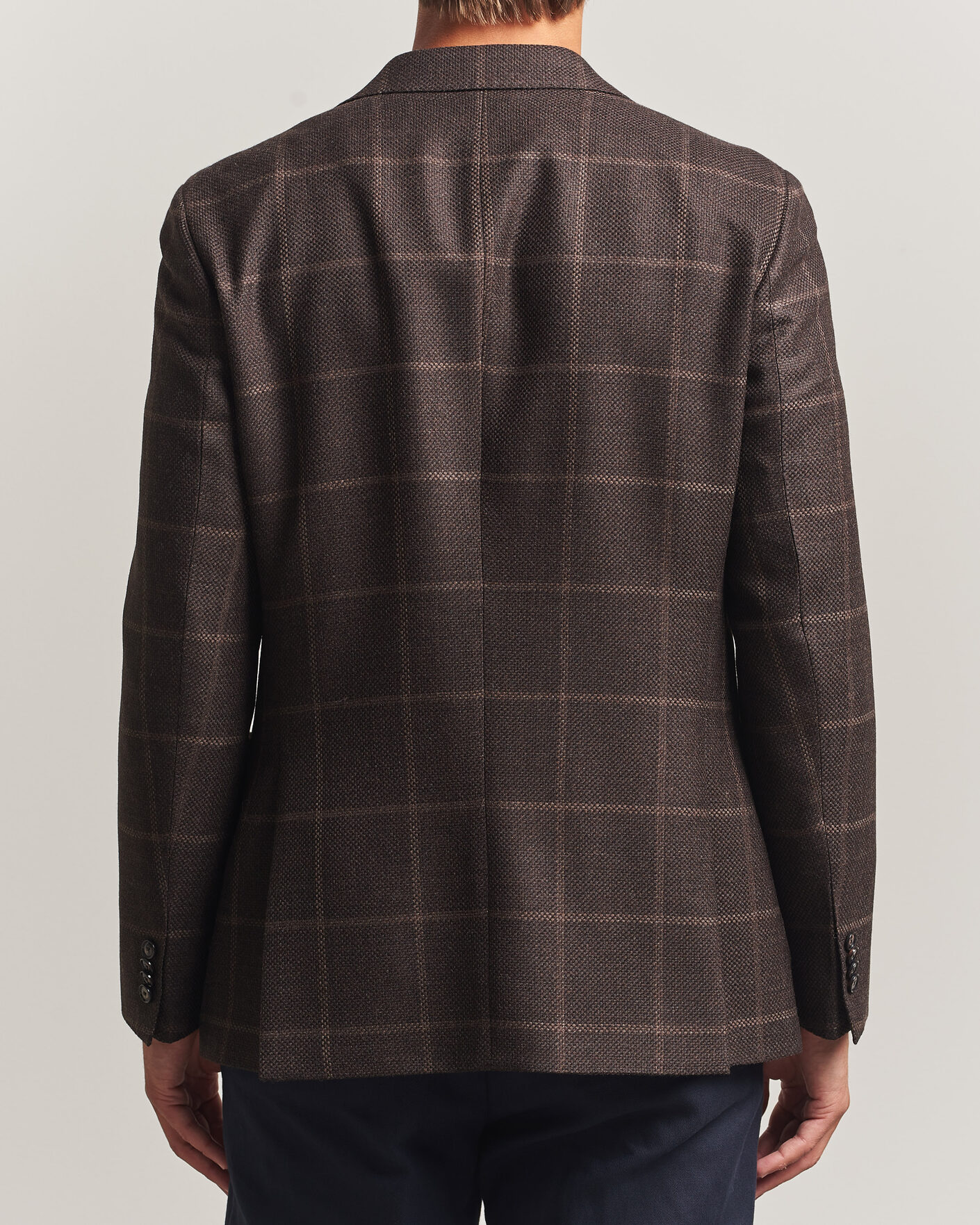 Heren | Blazers | BOSS BLACK | Hutson Checked Wool Blazer Dark Brown