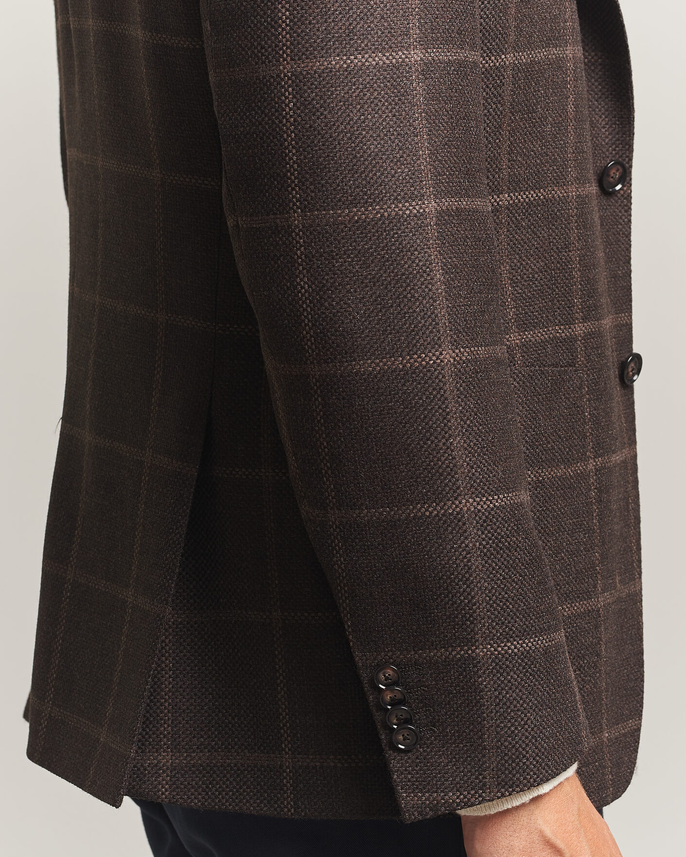 Heren | Blazers | BOSS BLACK | Hutson Checked Wool Blazer Dark Brown
