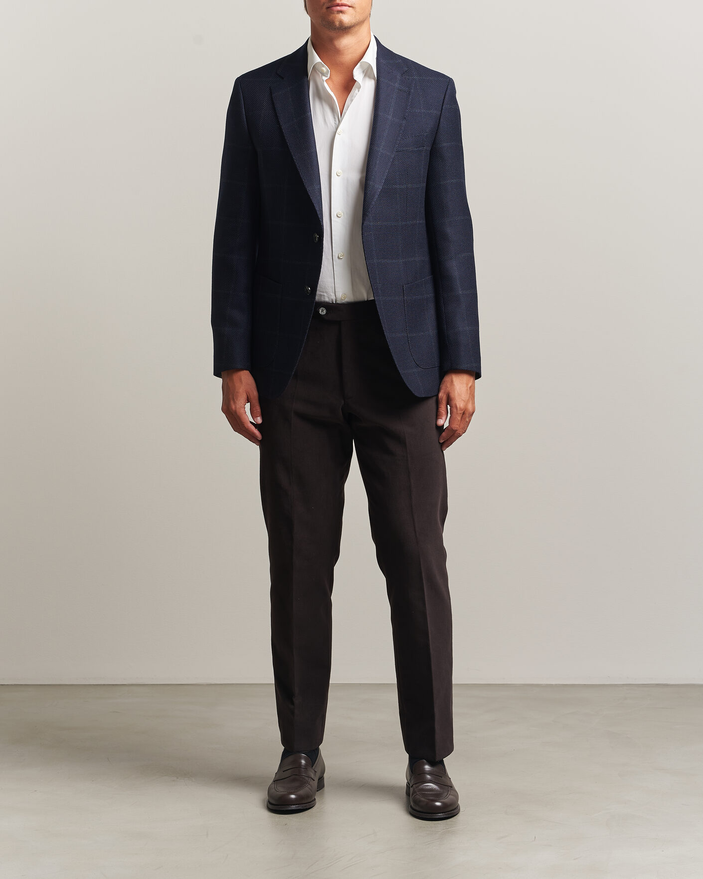 Heren | Blazers | BOSS BLACK | Hutson Checked Wool Blazer Dark Blue