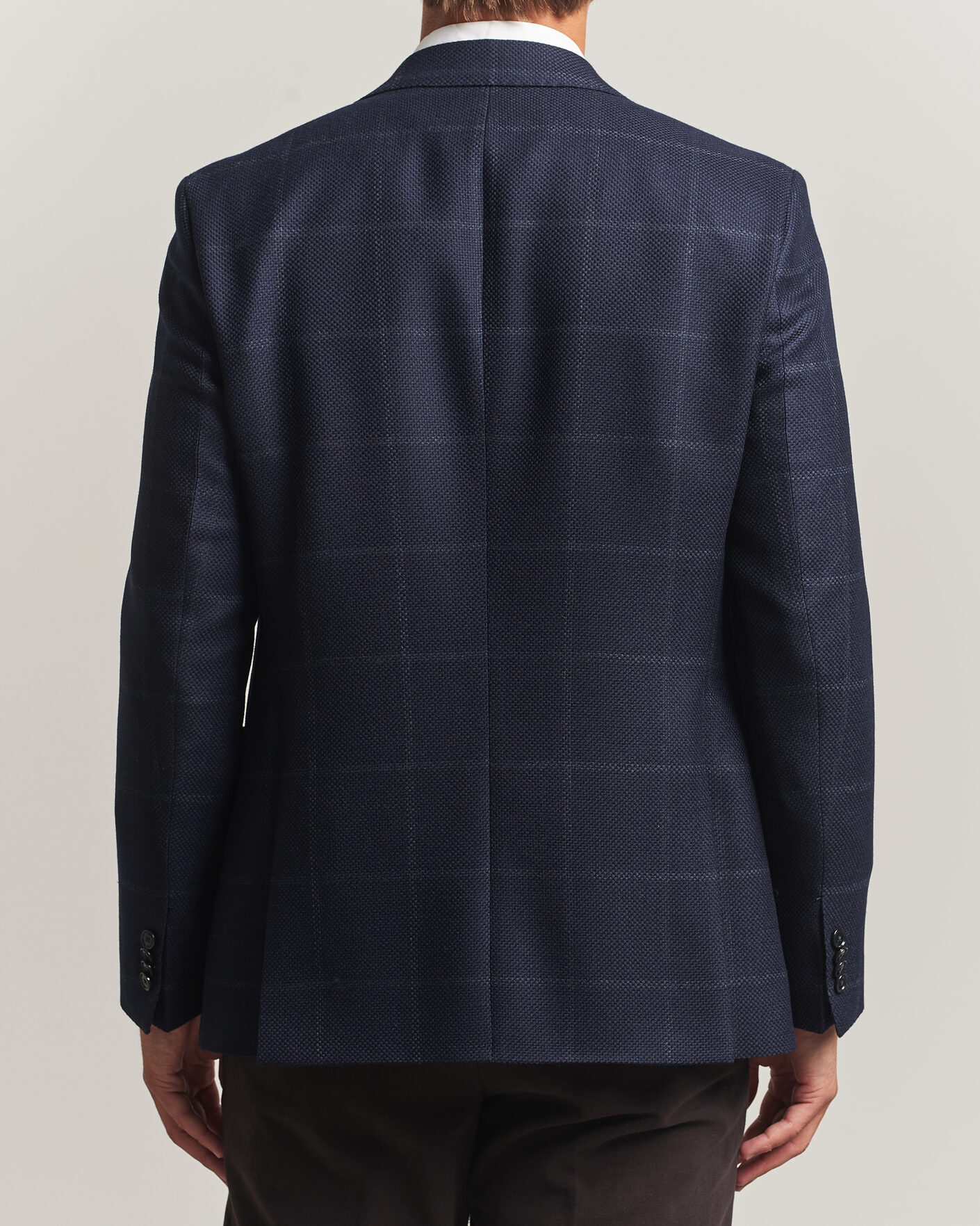 Heren | Blazers | BOSS BLACK | Hutson Checked Wool Blazer Dark Blue