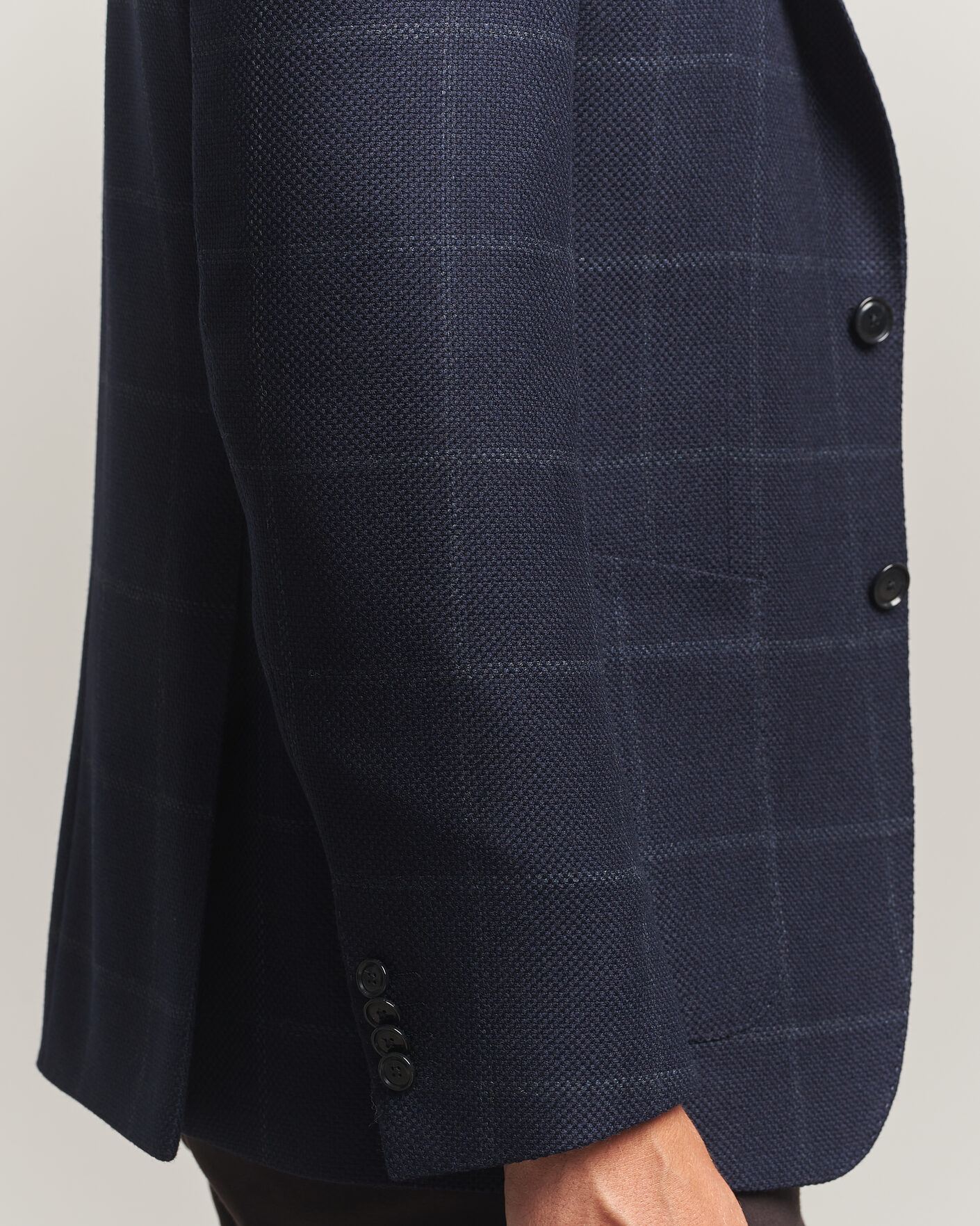 Heren | Blazers | BOSS BLACK | Hutson Checked Wool Blazer Dark Blue