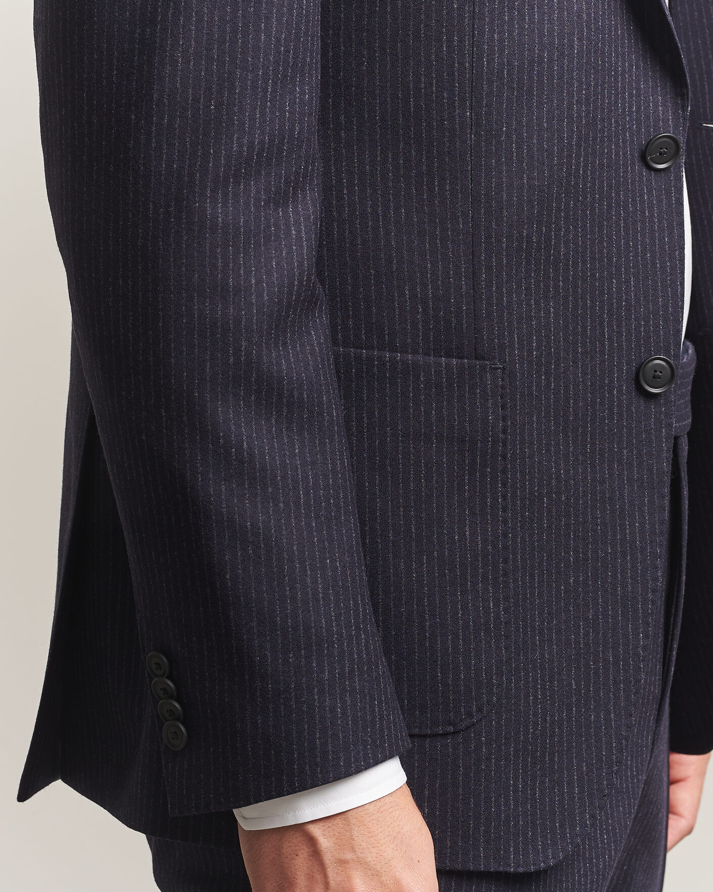 Homme | Costumes | BOSS BLACK | Huge Wool Pinstriped Suit Dark Blue