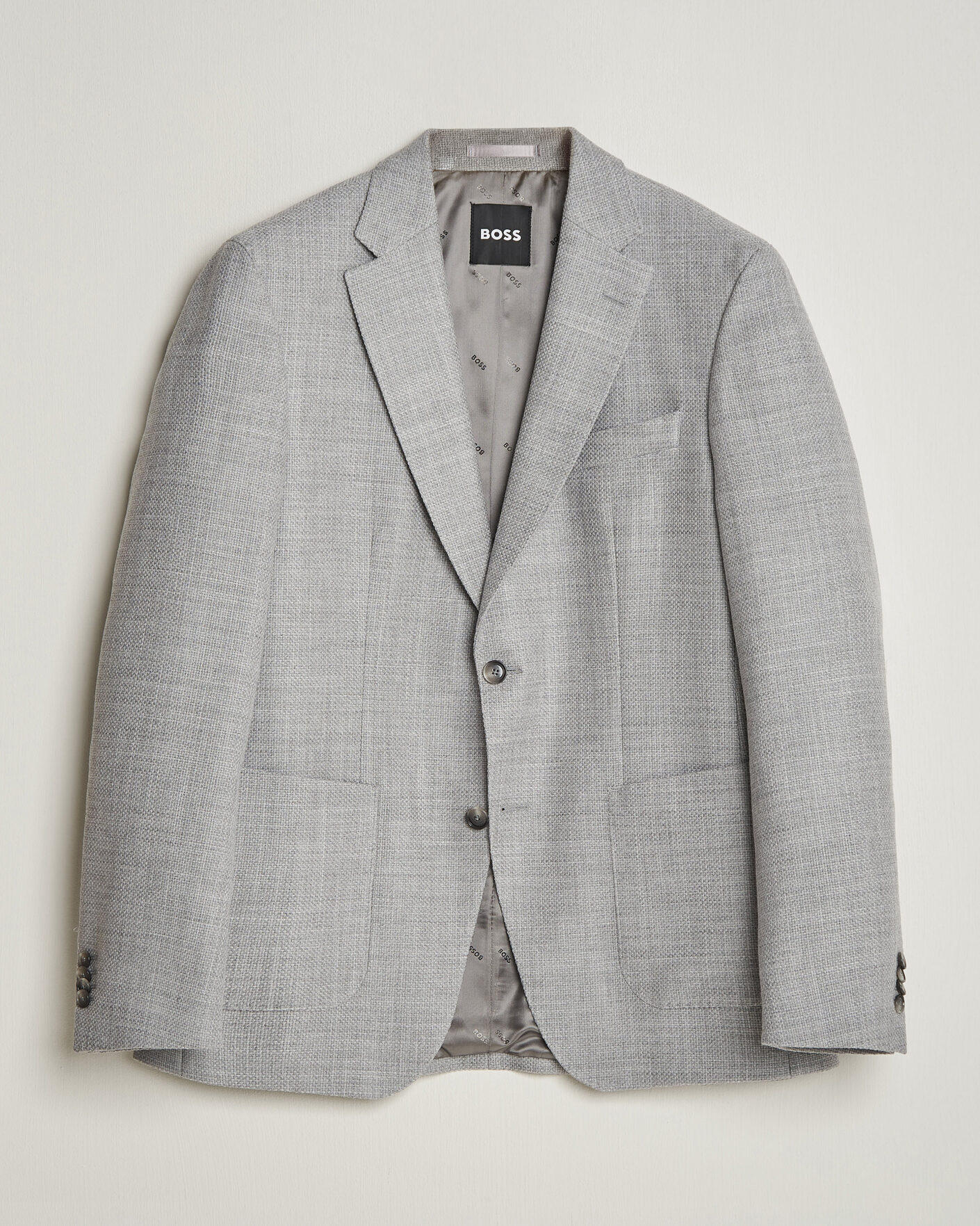 Heren | Blazers | BOSS BLACK | Hutson Wool Patch Pocket Blazer Light Grey
