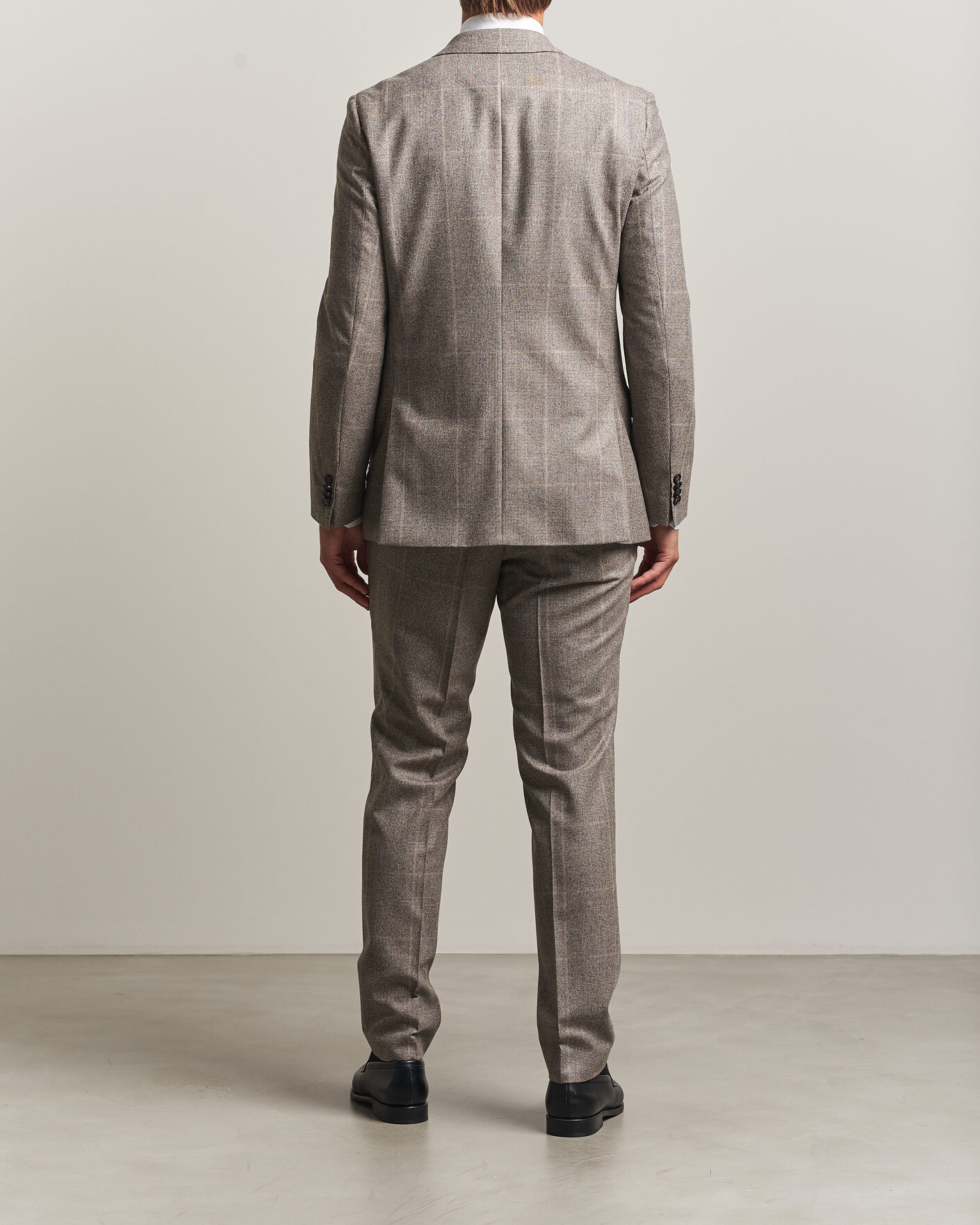 Homme | Costumes | BOSS BLACK | Huge Wool Checked Double Breasted Suit Open Brown