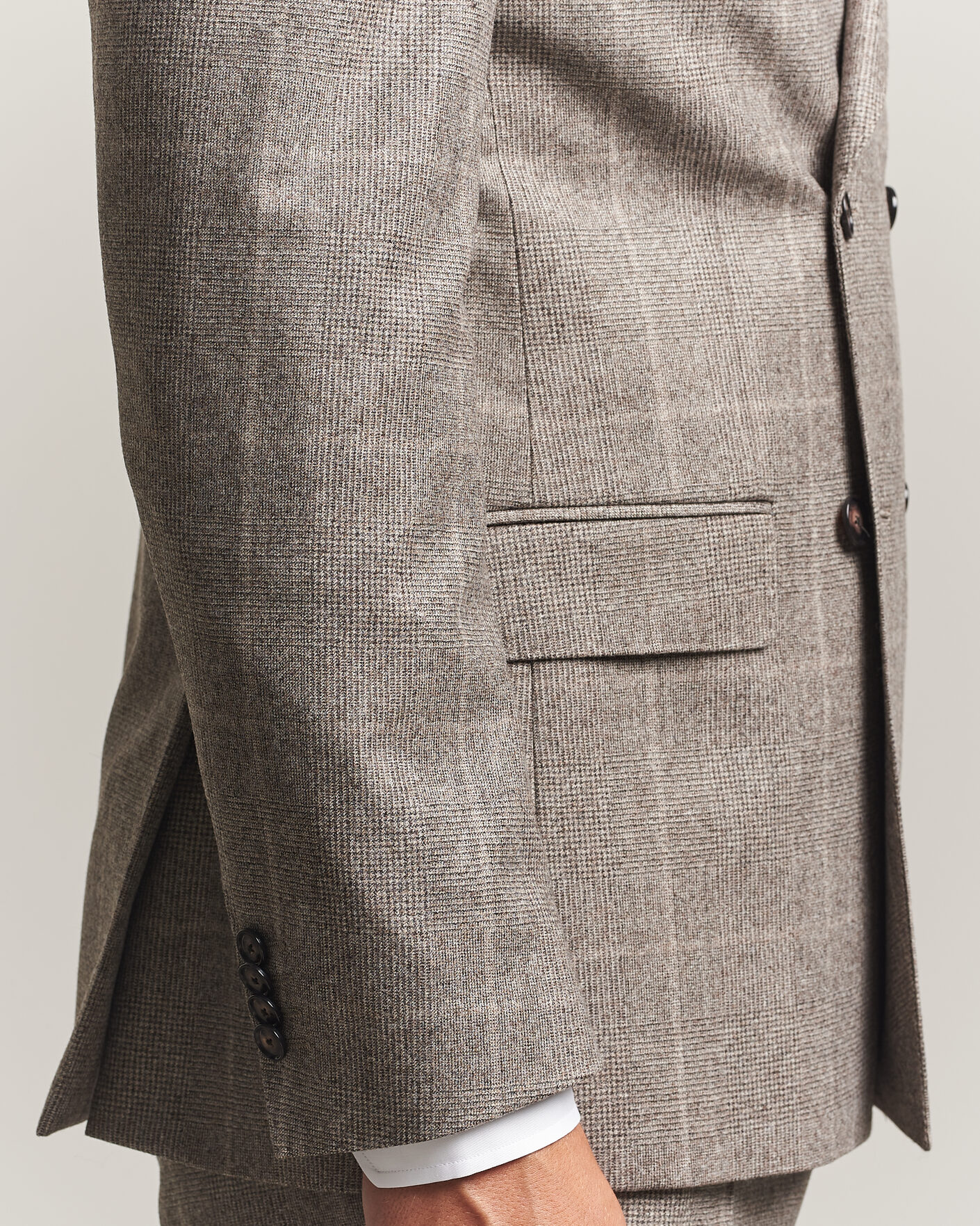 Homme | Costumes | BOSS BLACK | Huge Wool Checked Double Breasted Suit Open Brown