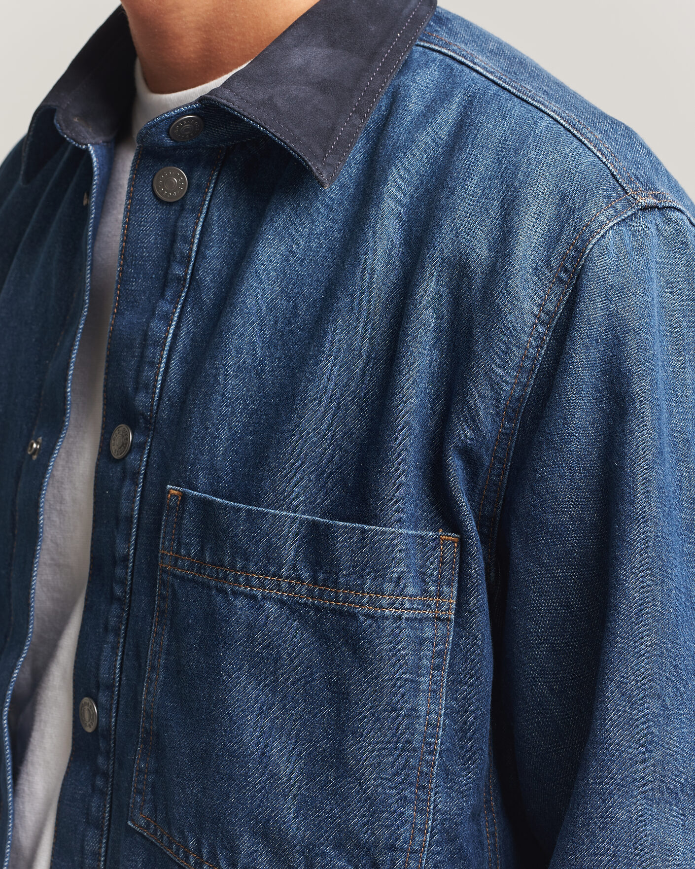 Heren | Overhemden | BOSS ORANGE | Laredo Denim Overshirt Navy